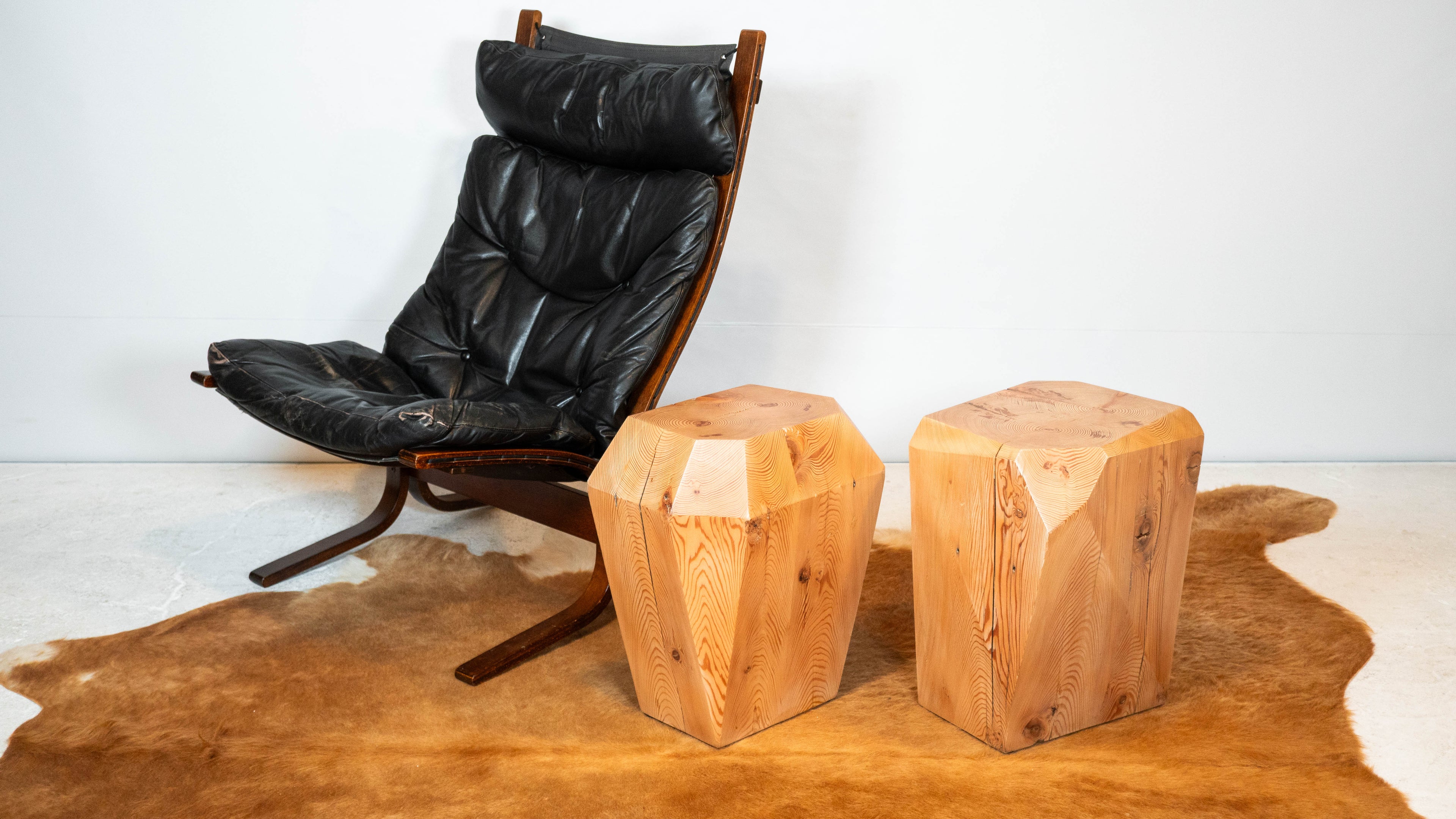 Studio Craft JB Blunk attr. Pine Wood Side Tables - A Pair