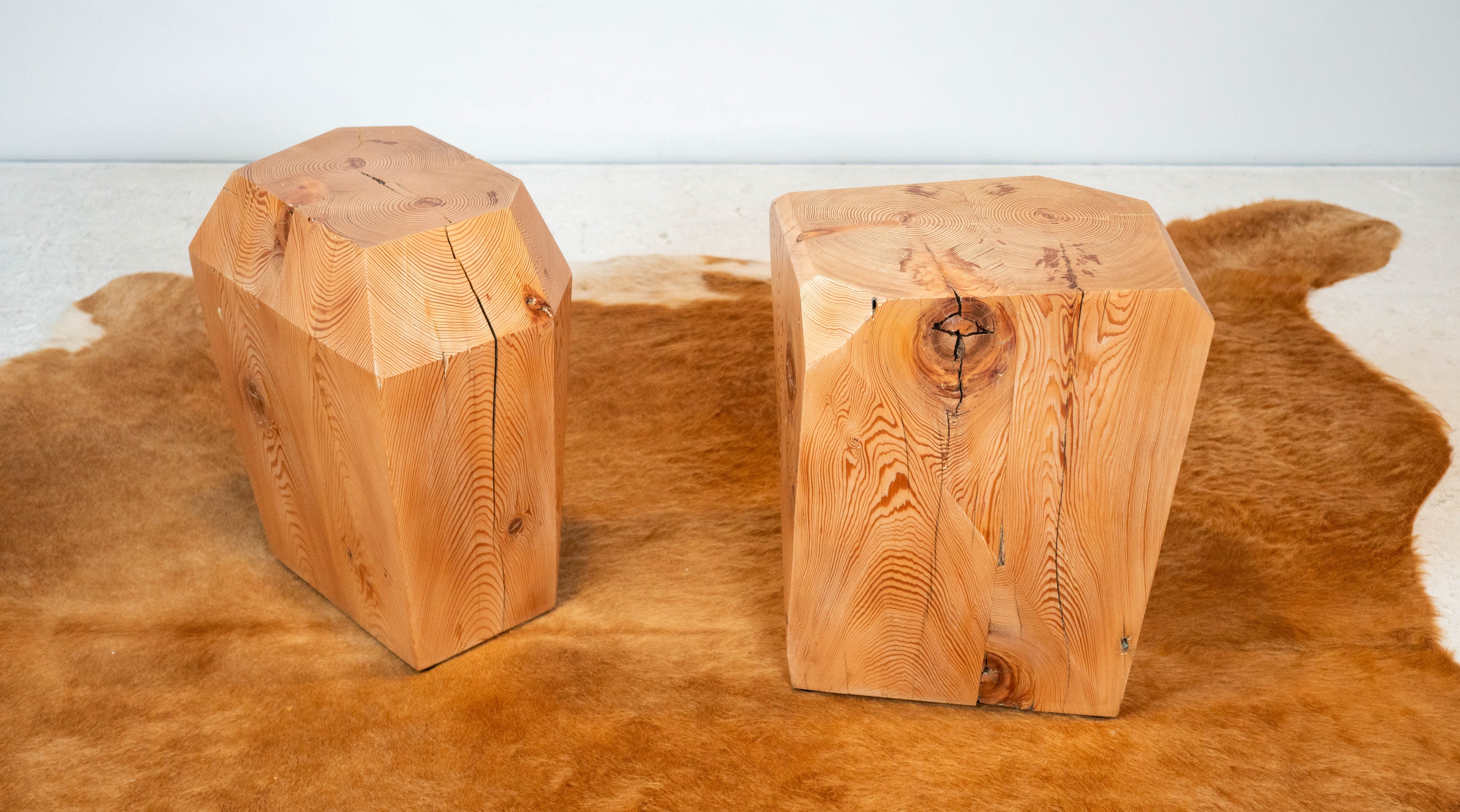 Studio Craft JB Blunk attr. Pine Wood Side Tables - A Pair