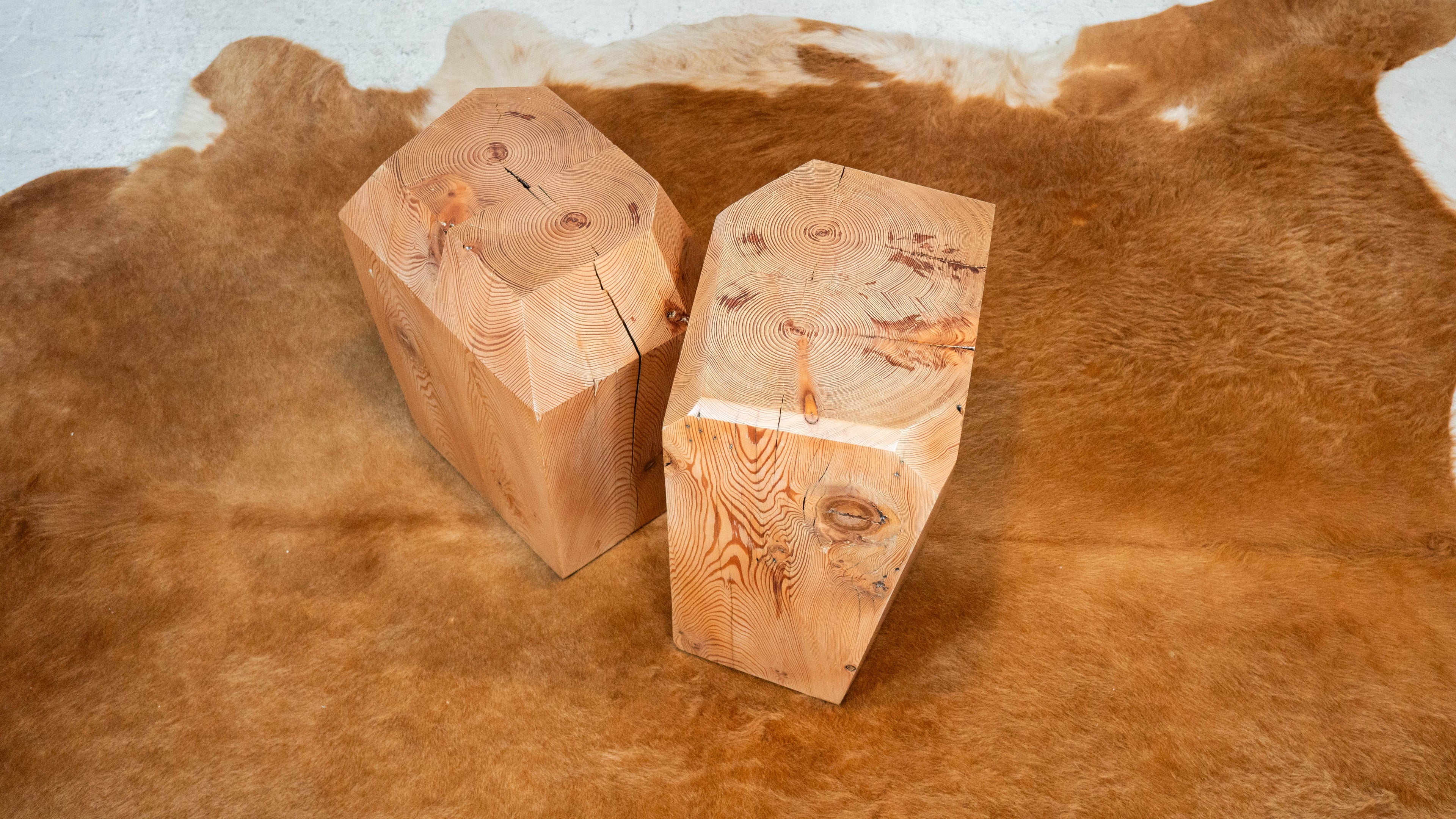 Studio Craft JB Blunk attr. Pine Wood Side Tables - A Pair