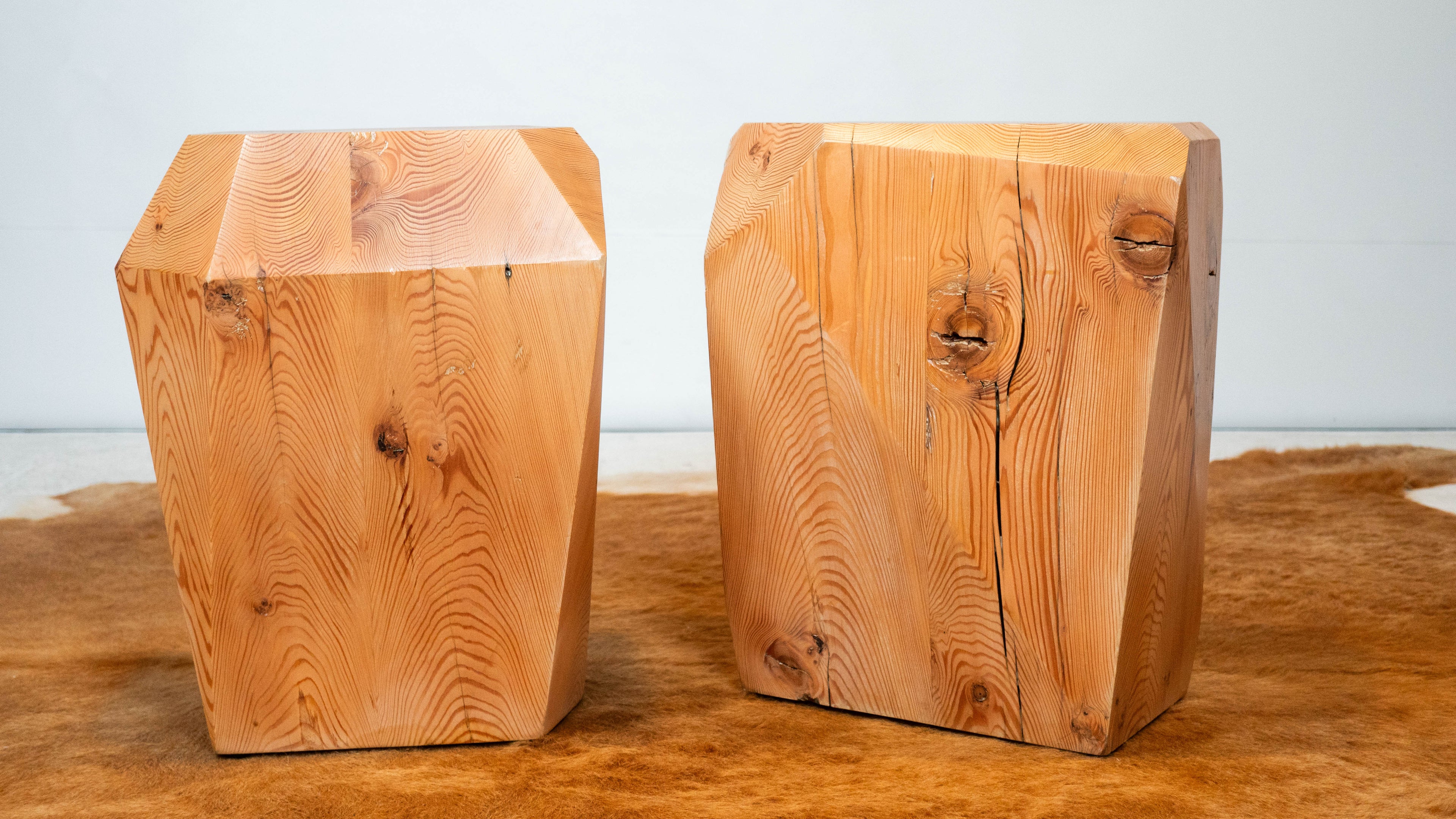 Studio Craft JB Blunk attr. Pine Wood Side Tables - A Pair