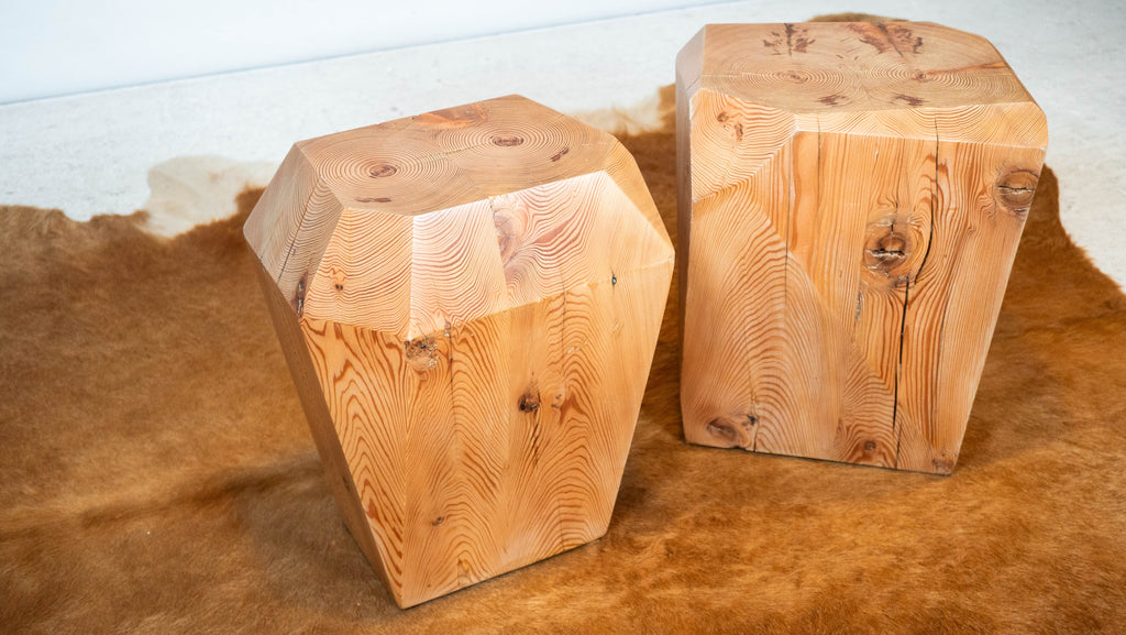Studio Craft JB Blunk attr. Pine Wood Side Tables - A Pair