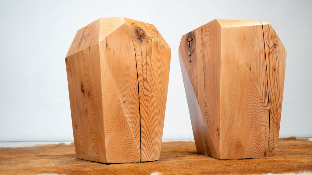 Studio Craft JB Blunk attr. Pine Wood Side Tables - A Pair