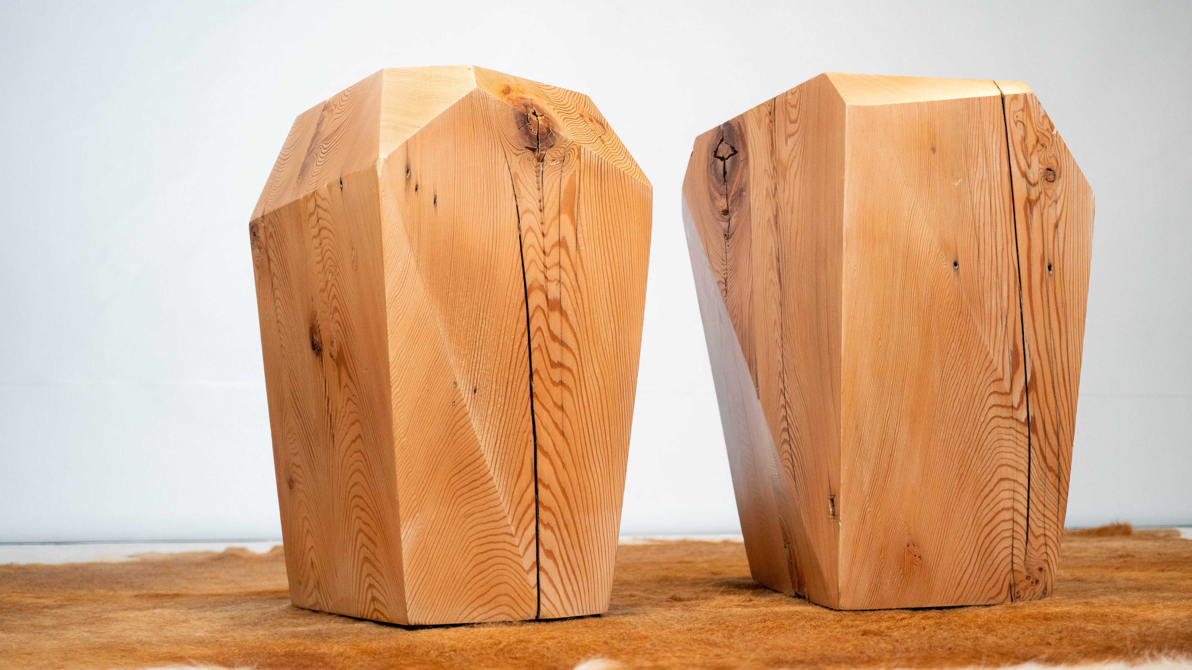 Studio Craft JB Blunk attr. Pine Wood Side Tables - A Pair