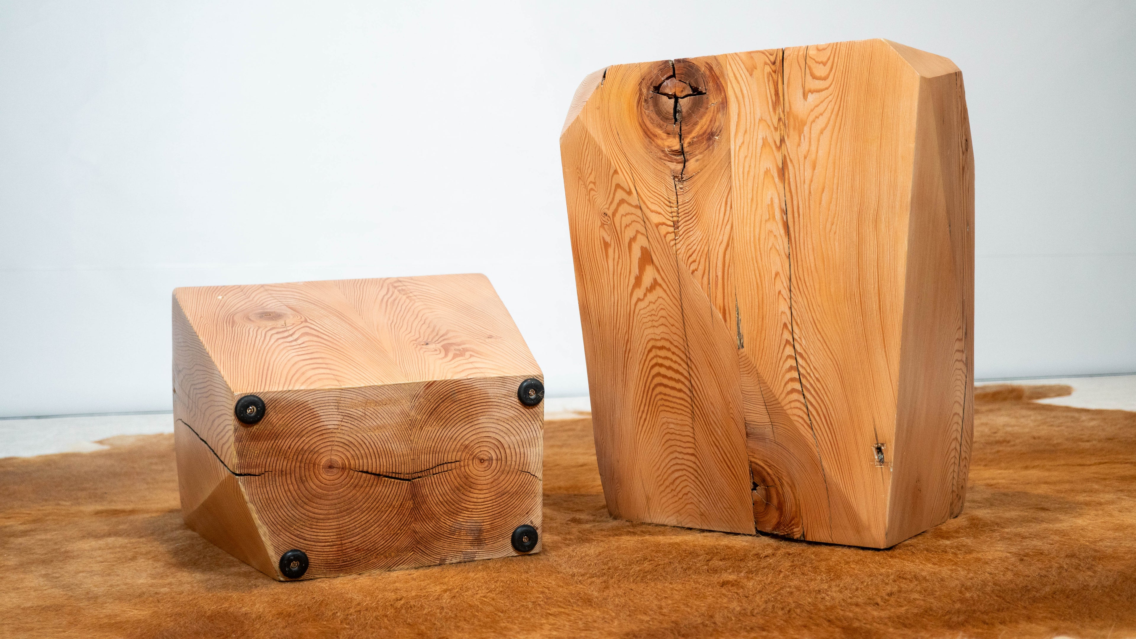 Studio Craft JB Blunk attr. Pine Wood Side Tables - A Pair