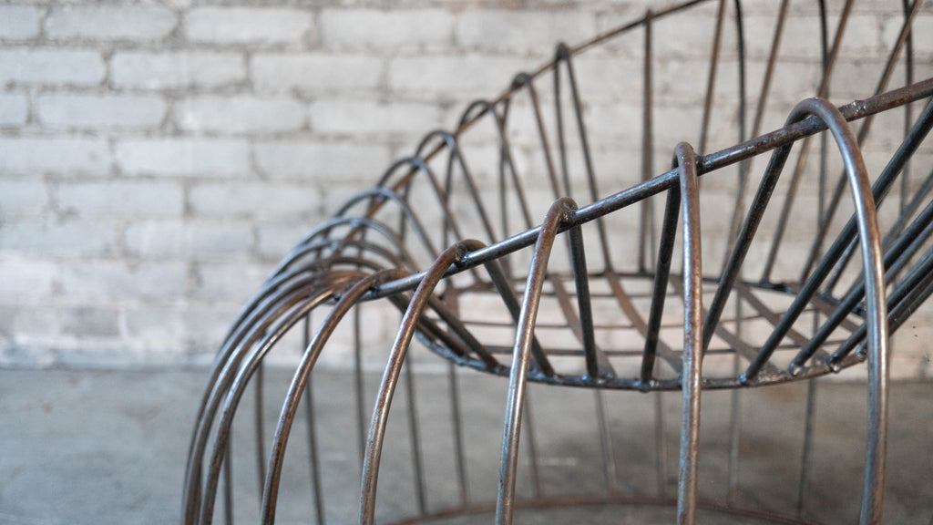 Mid Century Iron Bubble Lounge Chairs - a Pair