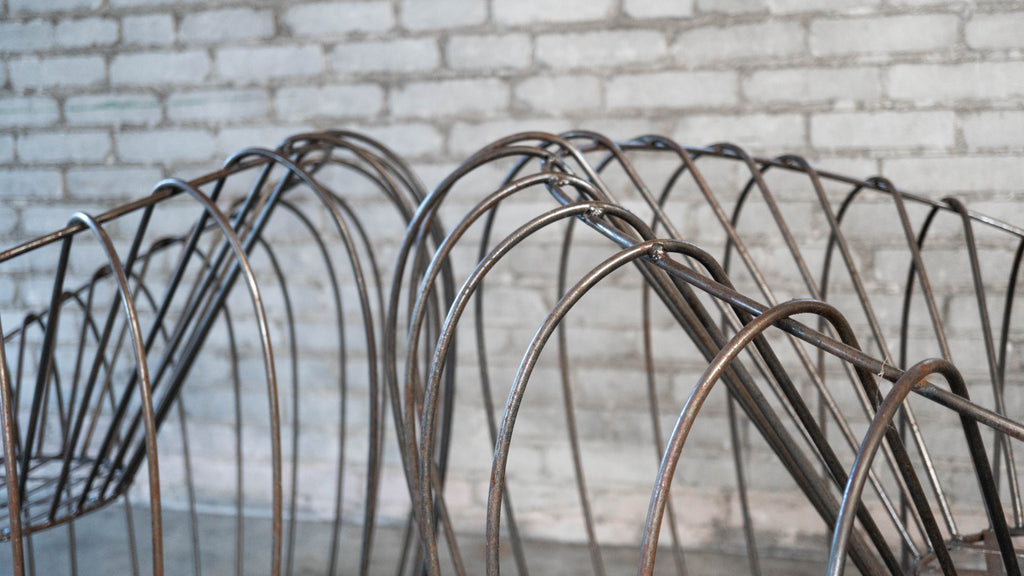 Mid Century Iron Bubble Lounge Chairs - a Pair
