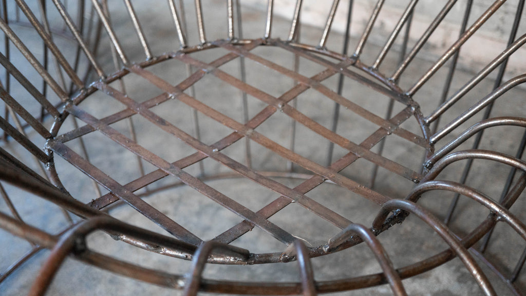 Mid Century Iron Bubble Lounge Chairs - a Pair