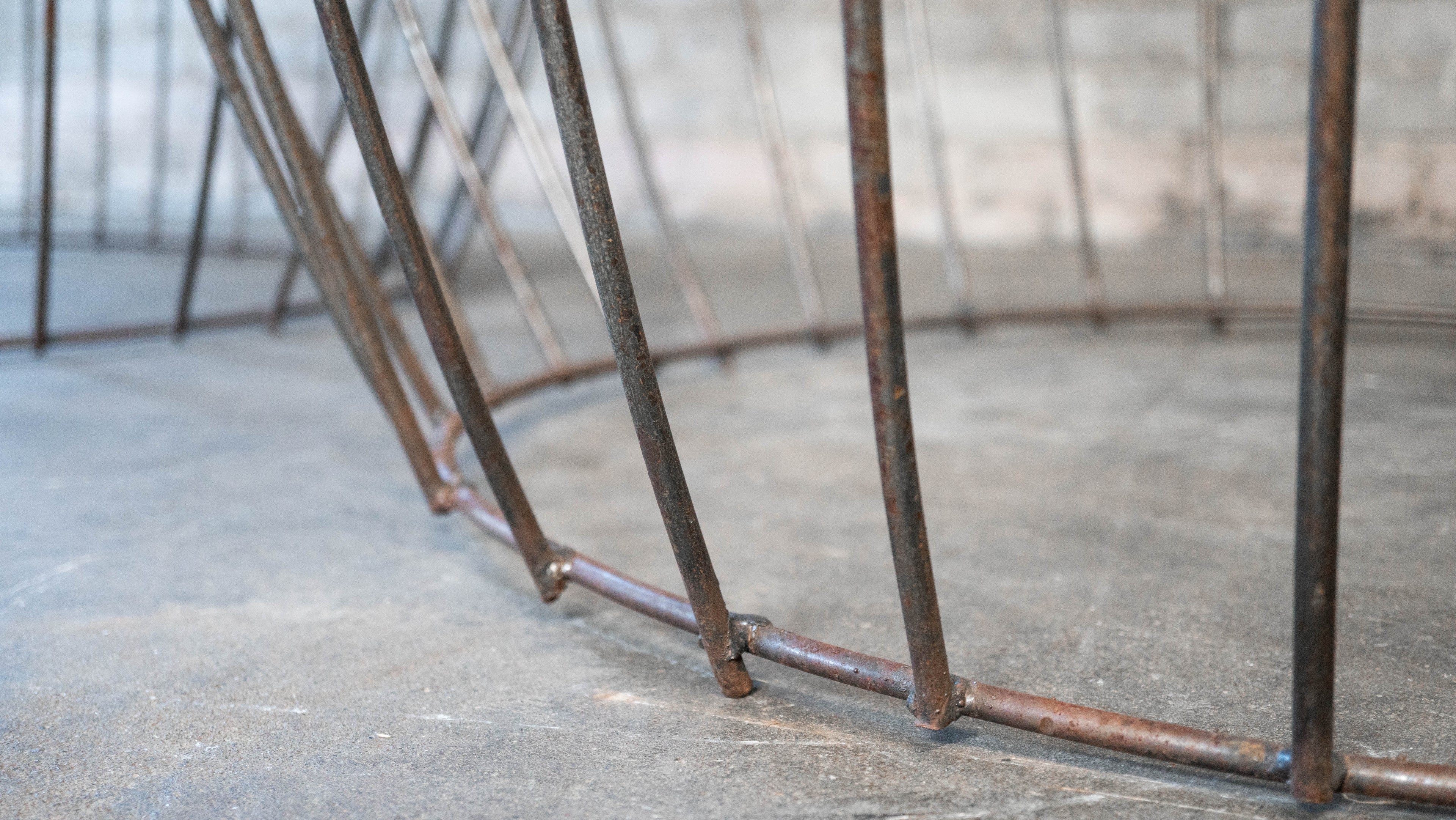 Mid Century Iron Bubble Lounge Chairs - a Pair