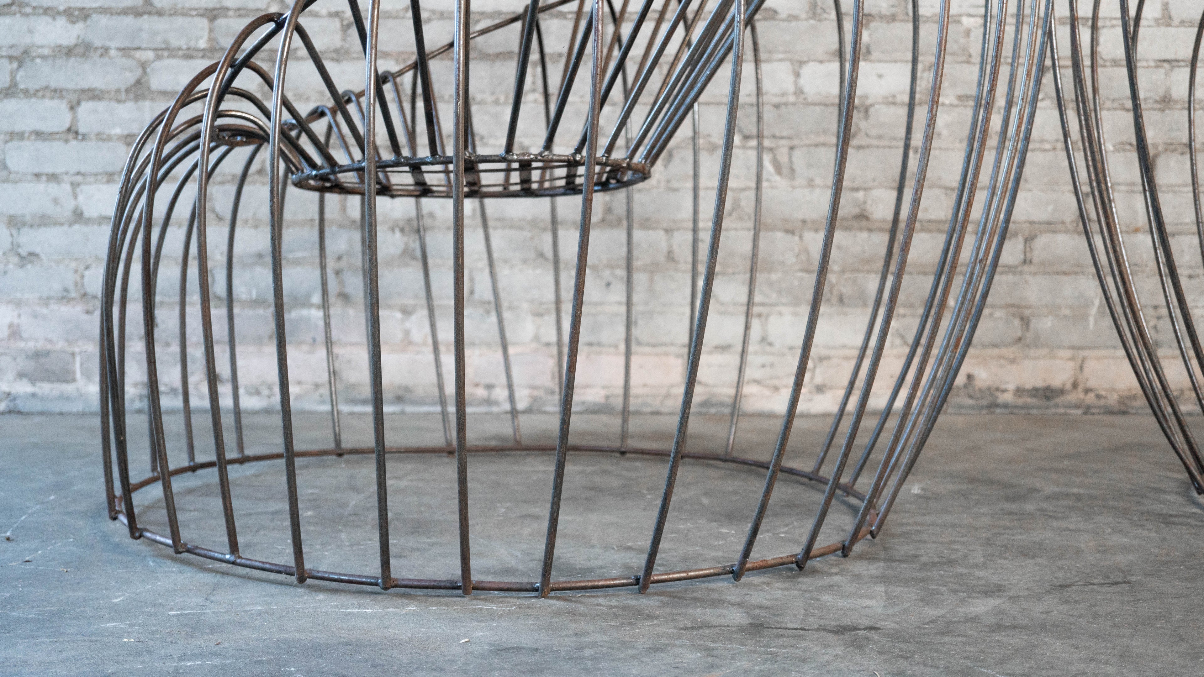 Mid Century Iron Bubble Lounge Chairs - a Pair