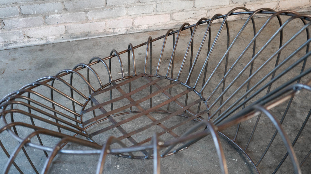 Mid Century Iron Bubble Lounge Chairs - a Pair
