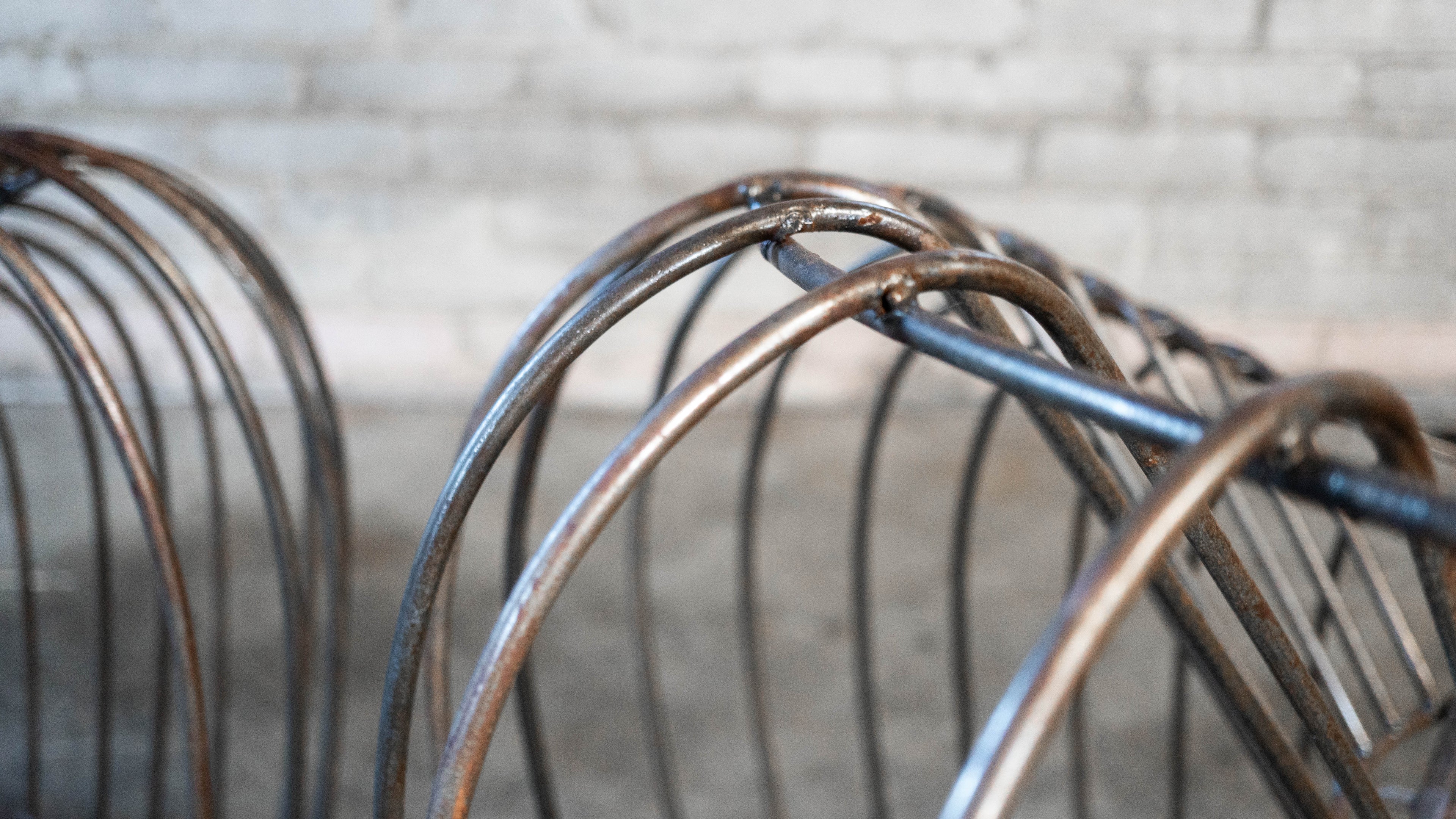 Mid Century Iron Bubble Lounge Chairs - a Pair