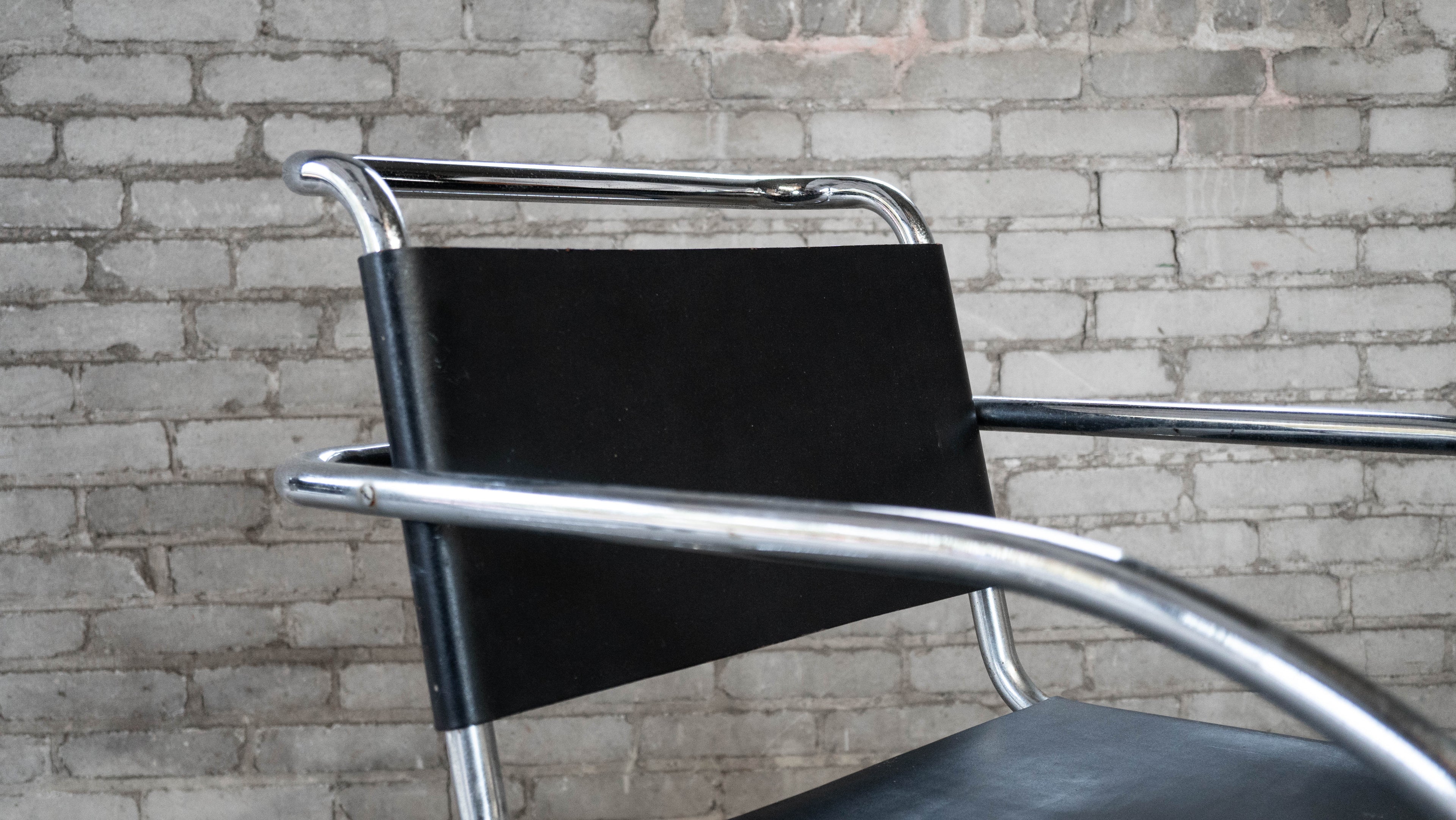 Vintage Mid Century Chairs Mies Van Der Rohe 'Mr20' Attr. Chairs - A Pair