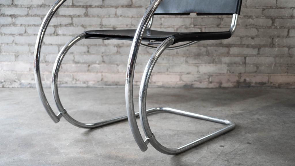Vintage Mid Century Chairs Mies Van Der Rohe 'Mr20' Attr. Chairs - A Pair
