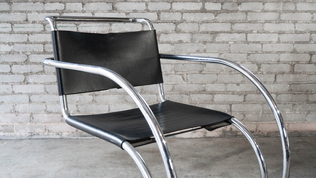 Vintage Mid Century Chairs Mies Van Der Rohe 'Mr20' Attr. Chairs - A Pair