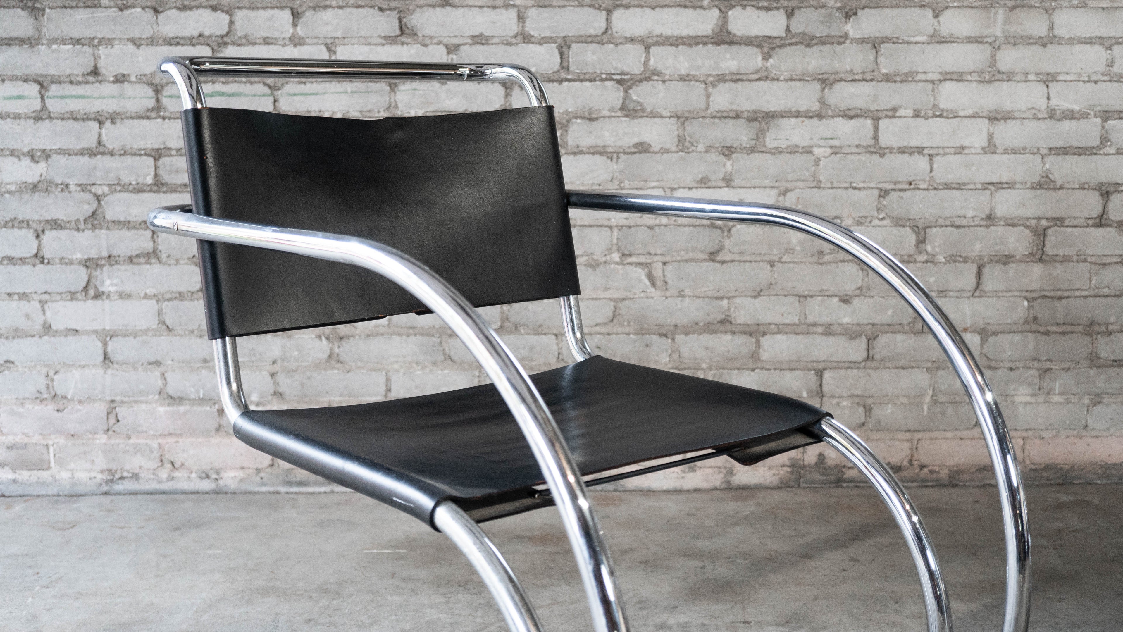 Vintage Mid Century Chairs Mies Van Der Rohe 'Mr20' Attr. Chairs - A Pair