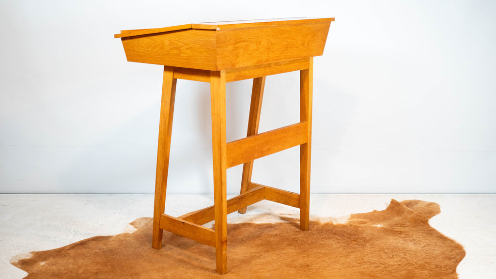 Vintage Charles Webb Architect Standing Desk Oak Wood