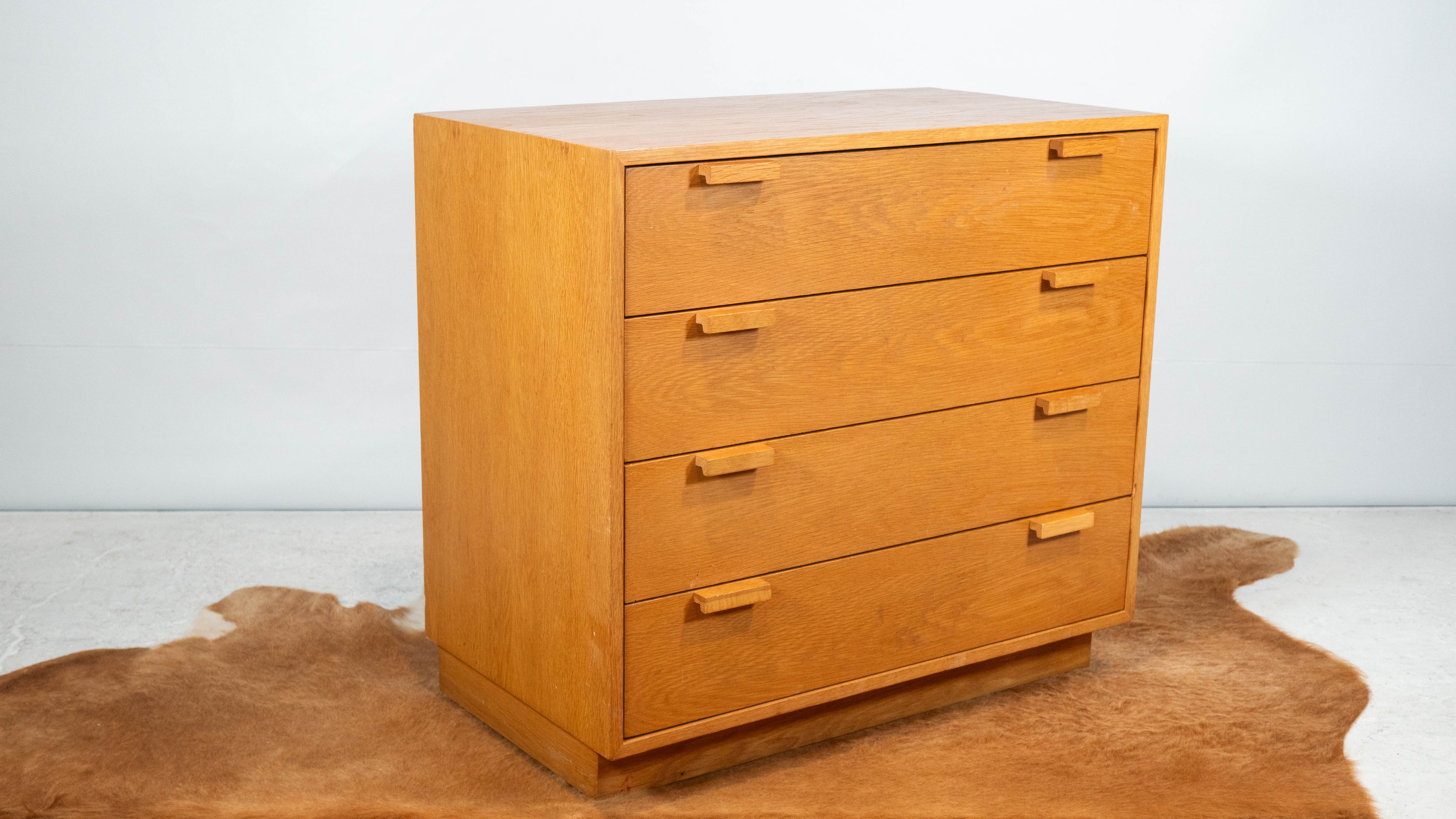 1980s Charles Webb White Oak Four Drawer Chest Dresser