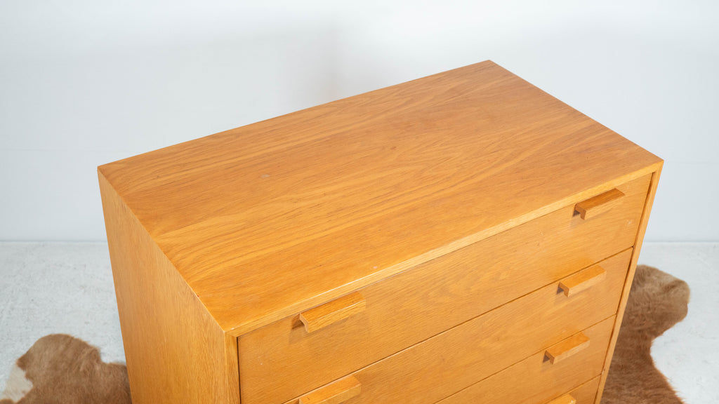 1980s Charles Webb White Oak Four Drawer Chest Dresser