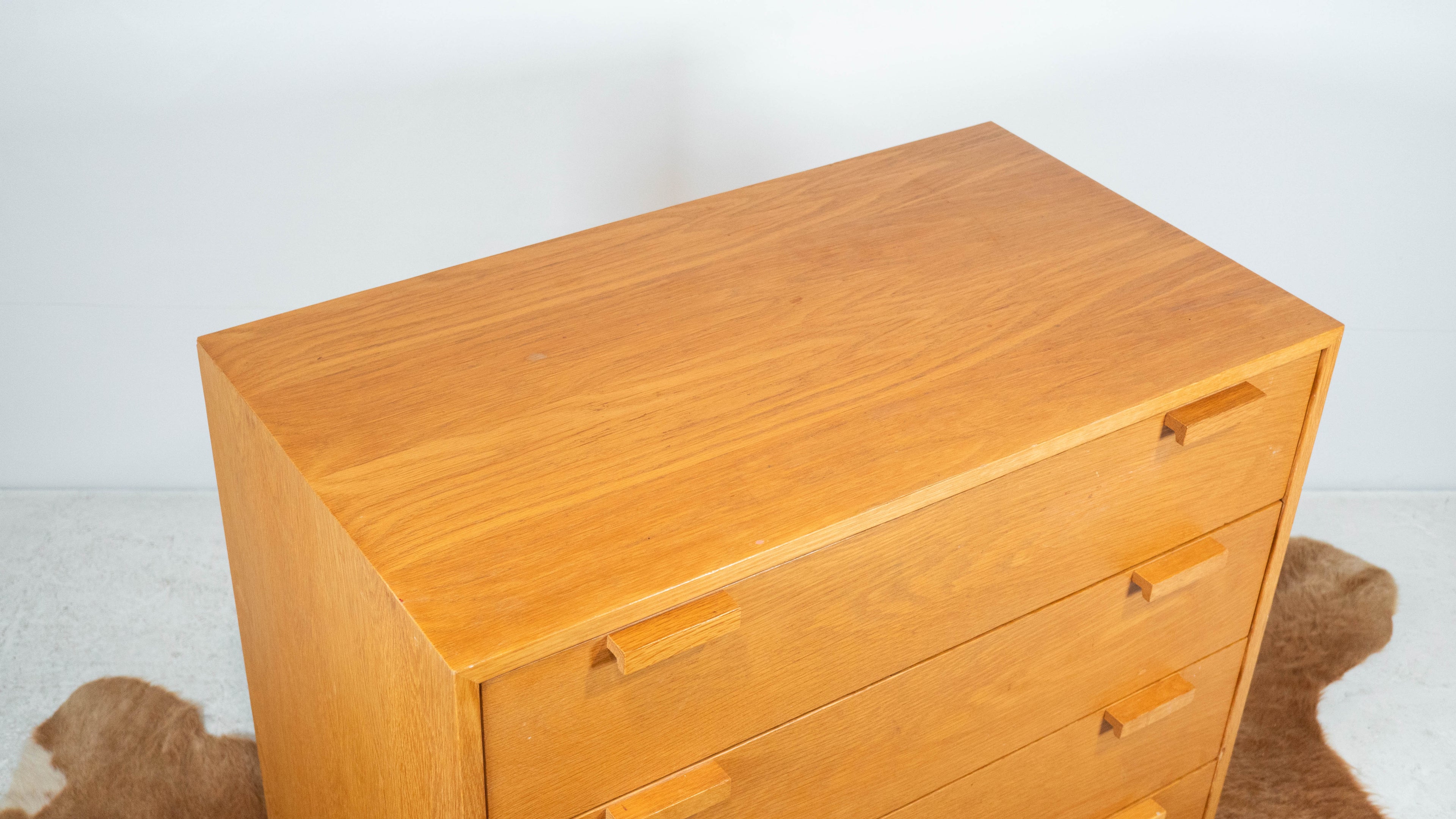 1980s Charles Webb White Oak Four Drawer Chest Dresser