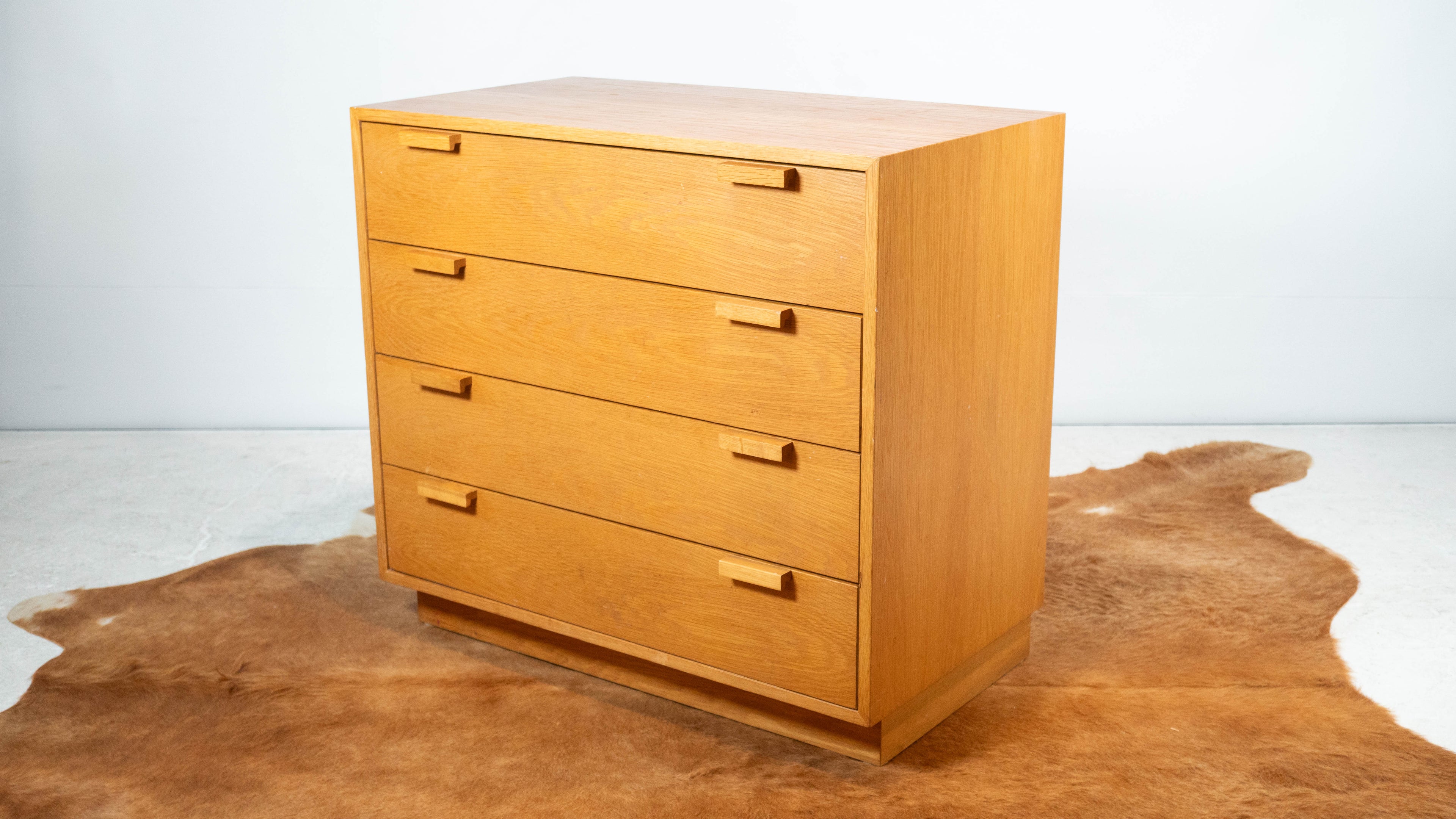1980s Charles Webb White Oak Four Drawer Chest Dresser