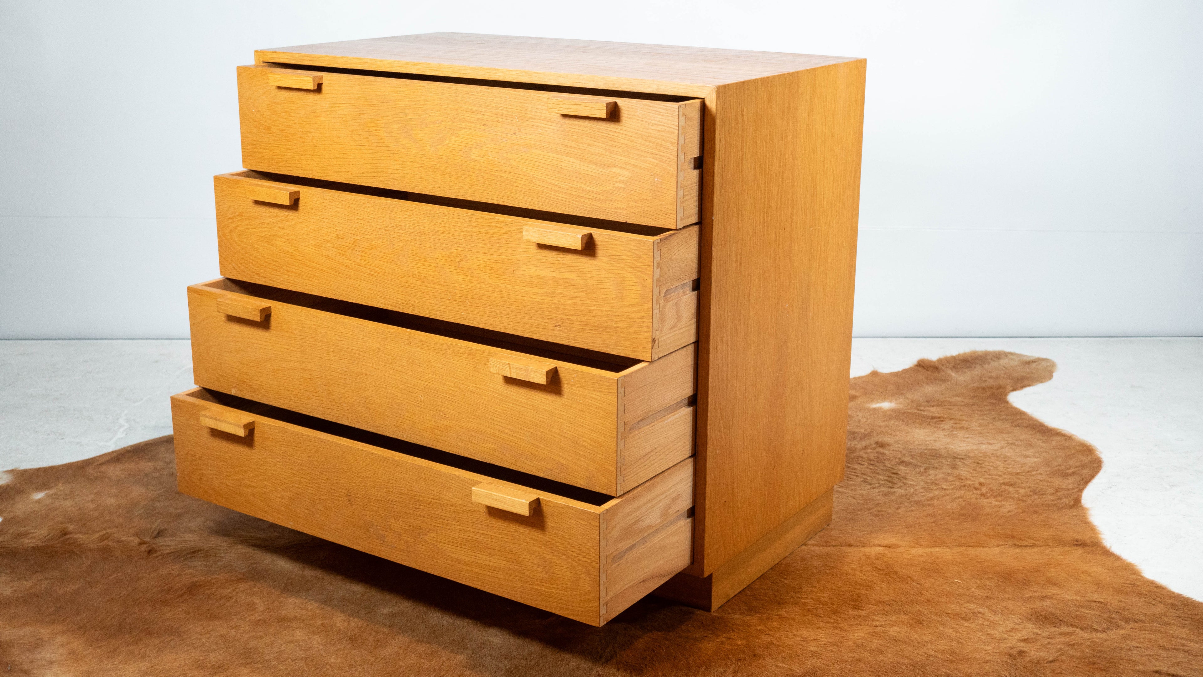 1980s Charles Webb White Oak Four Drawer Chest Dresser