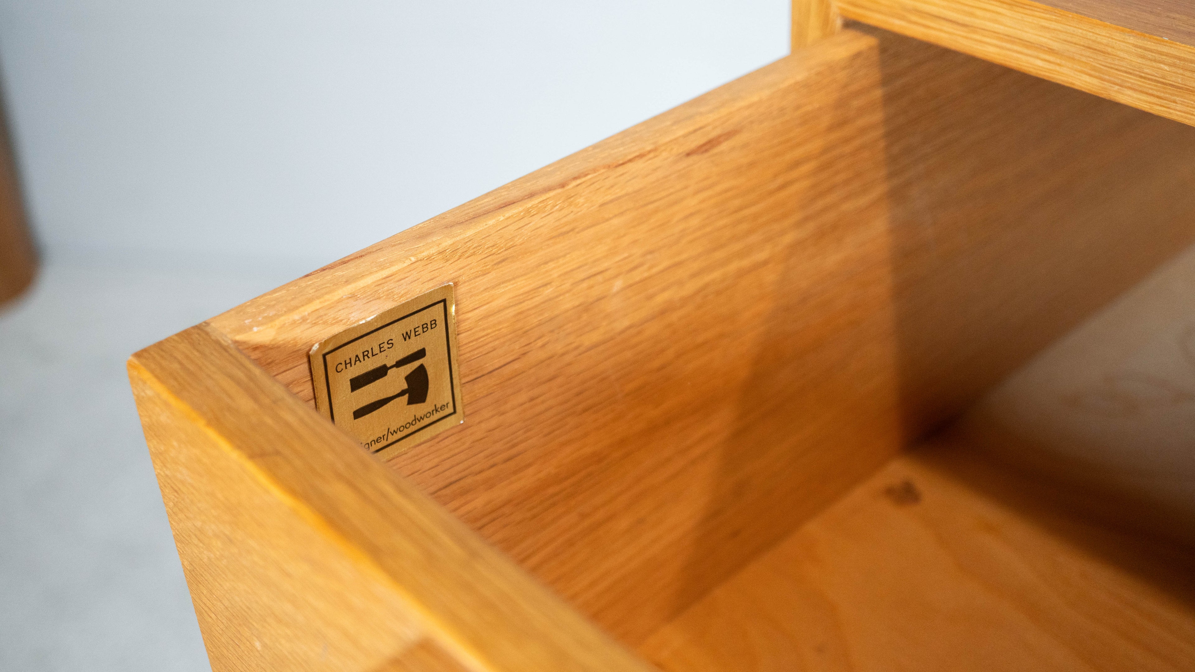 1980s Charles Webb White Oak Four Drawer Chest Dresser