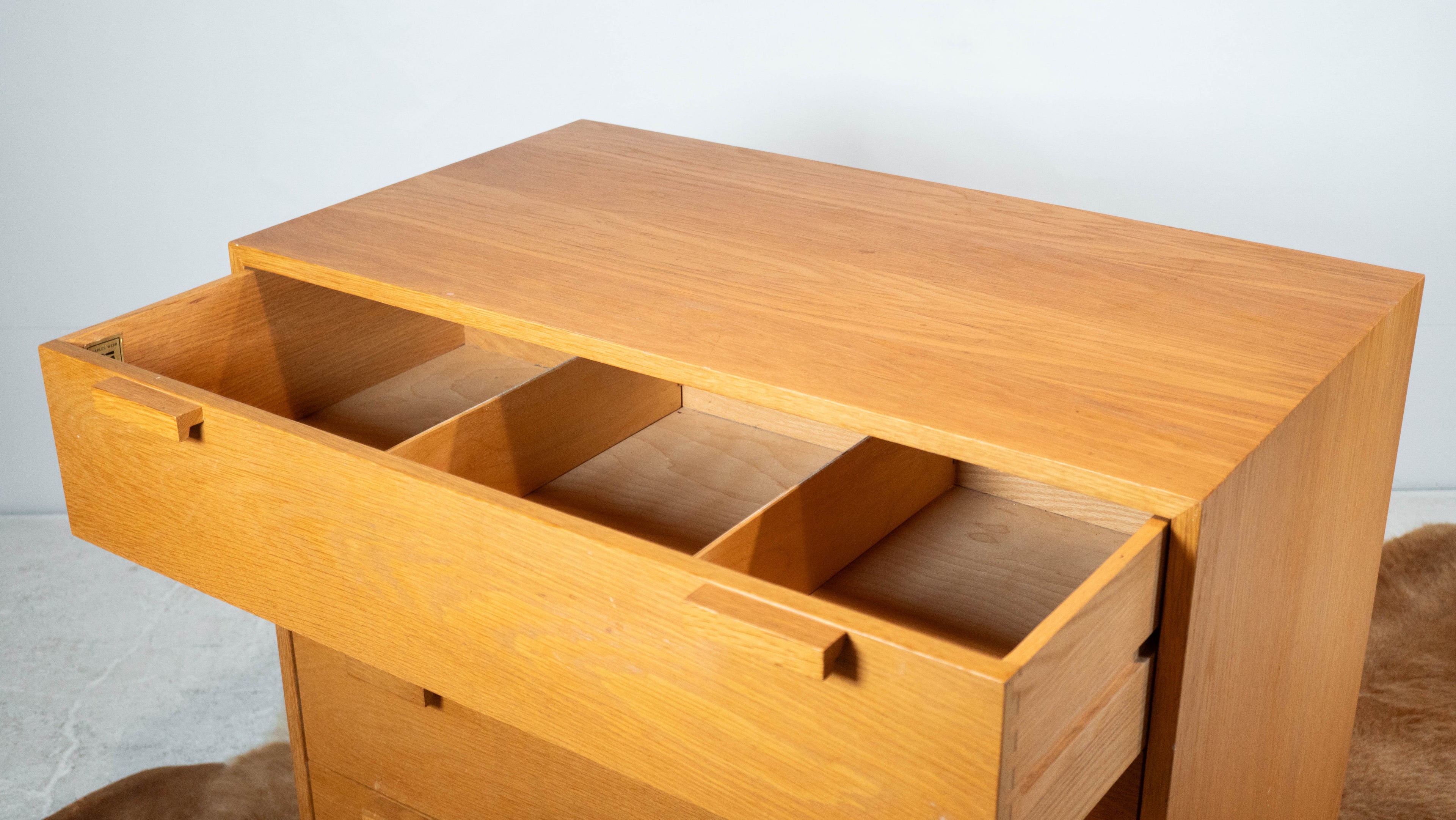 1980s Charles Webb White Oak Four Drawer Chest Dresser