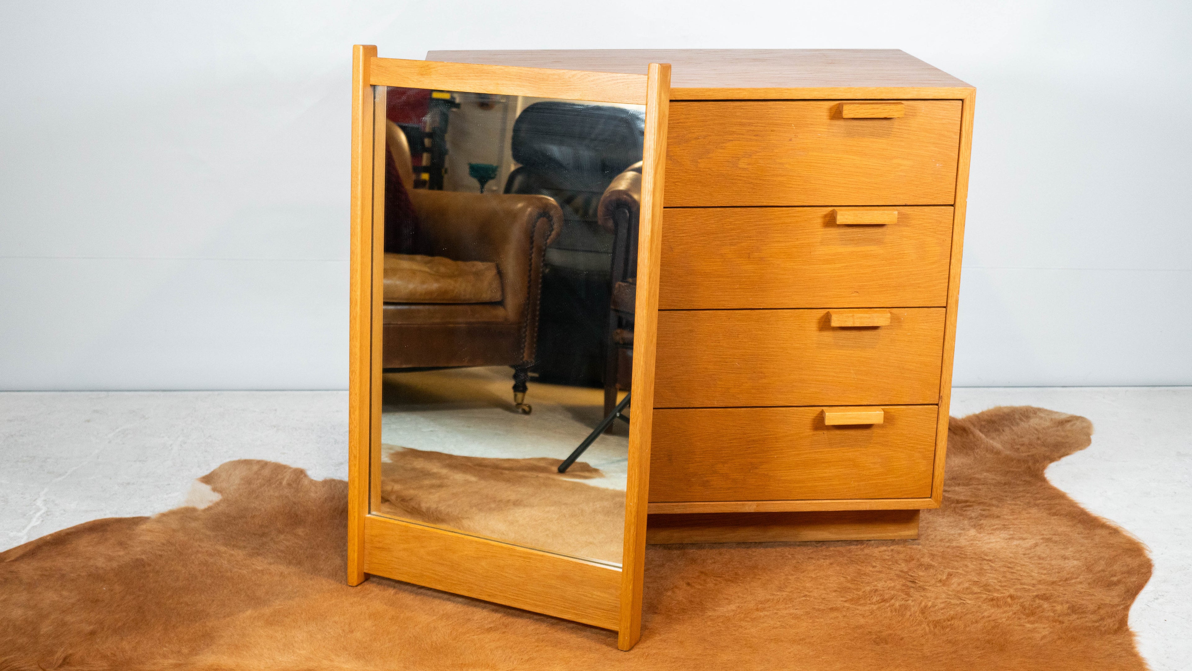 Vintage Charles Webb White Oak Mirror