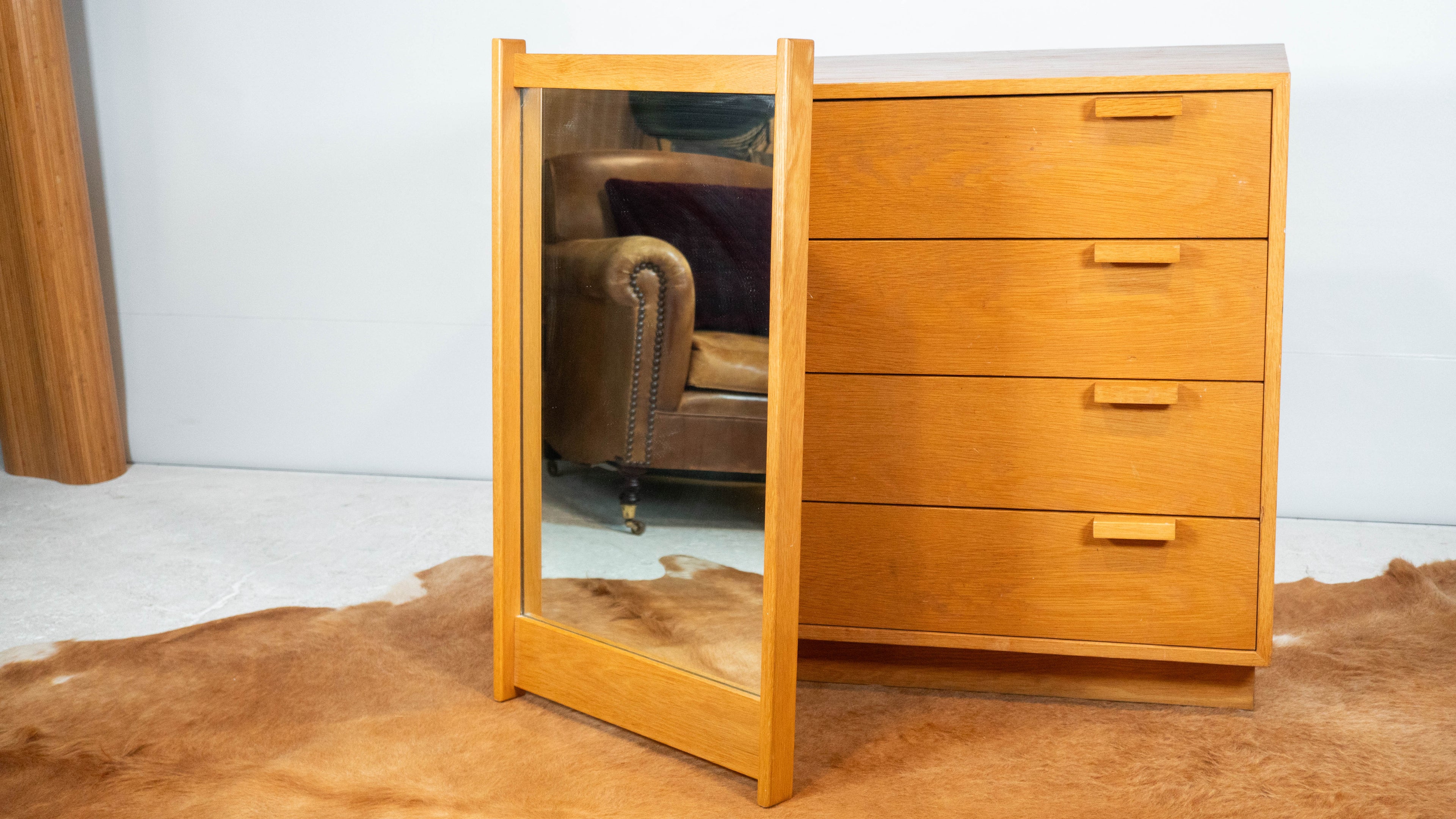 Vintage Charles Webb White Oak Mirror