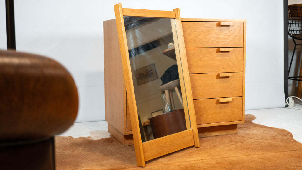Vintage Charles Webb White Oak Mirror