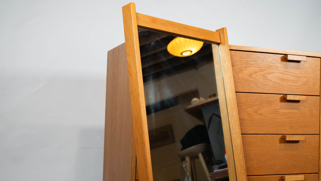 Vintage Charles Webb White Oak Mirror