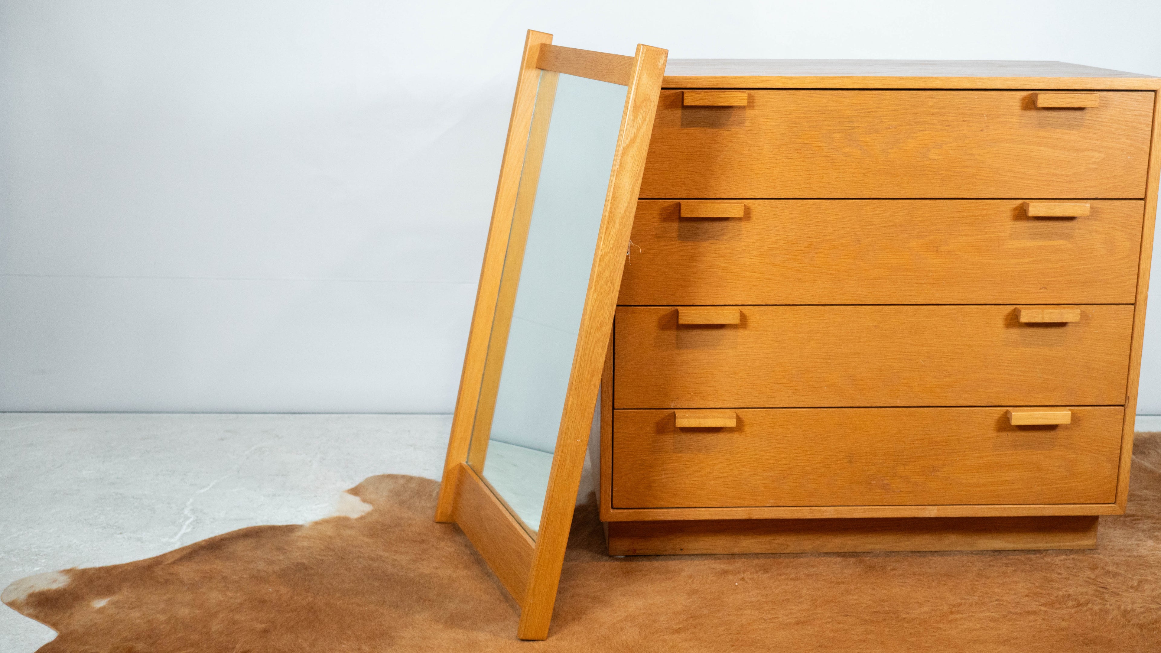 Vintage Charles Webb White Oak Mirror