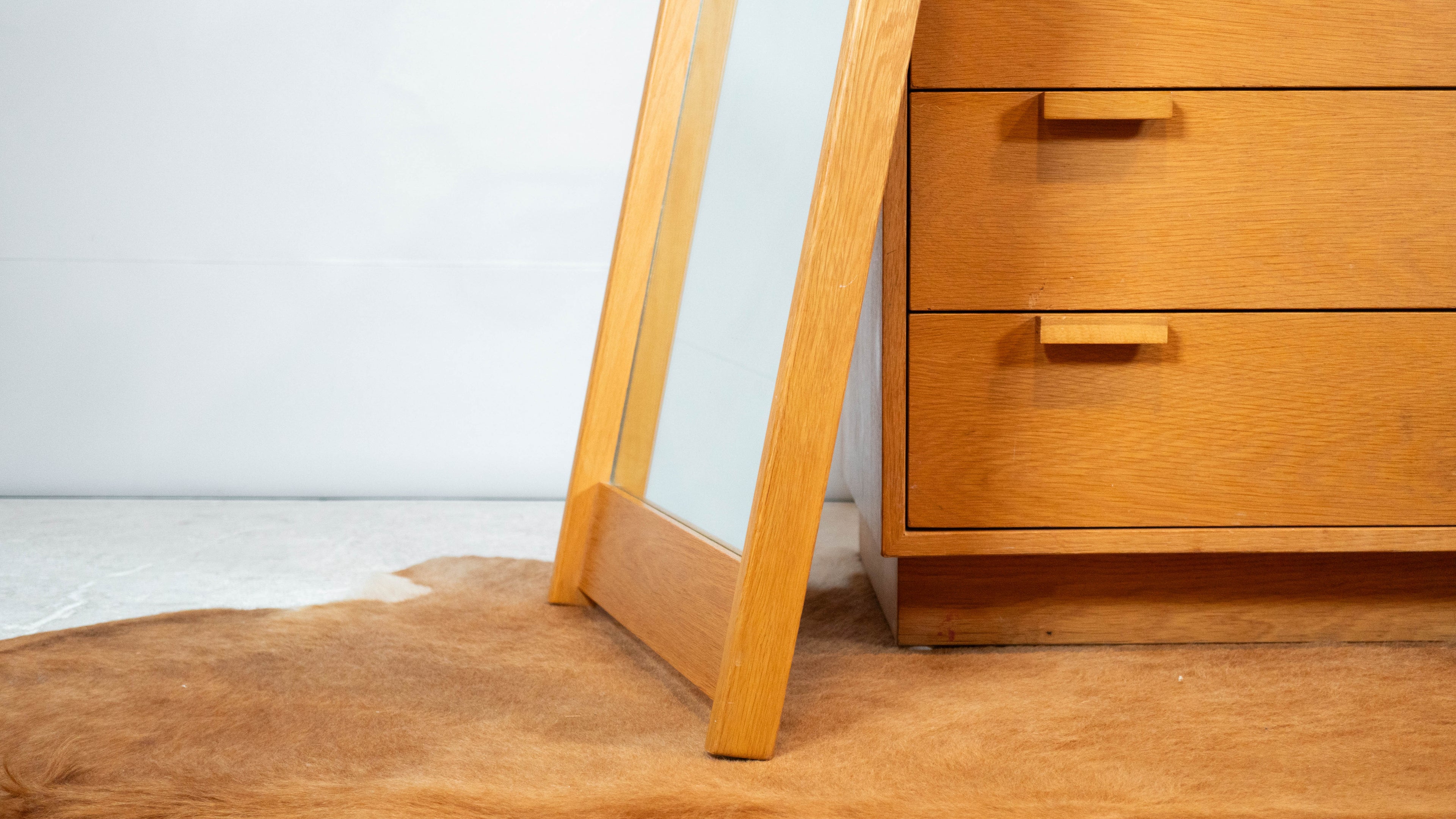 Vintage Charles Webb White Oak Mirror