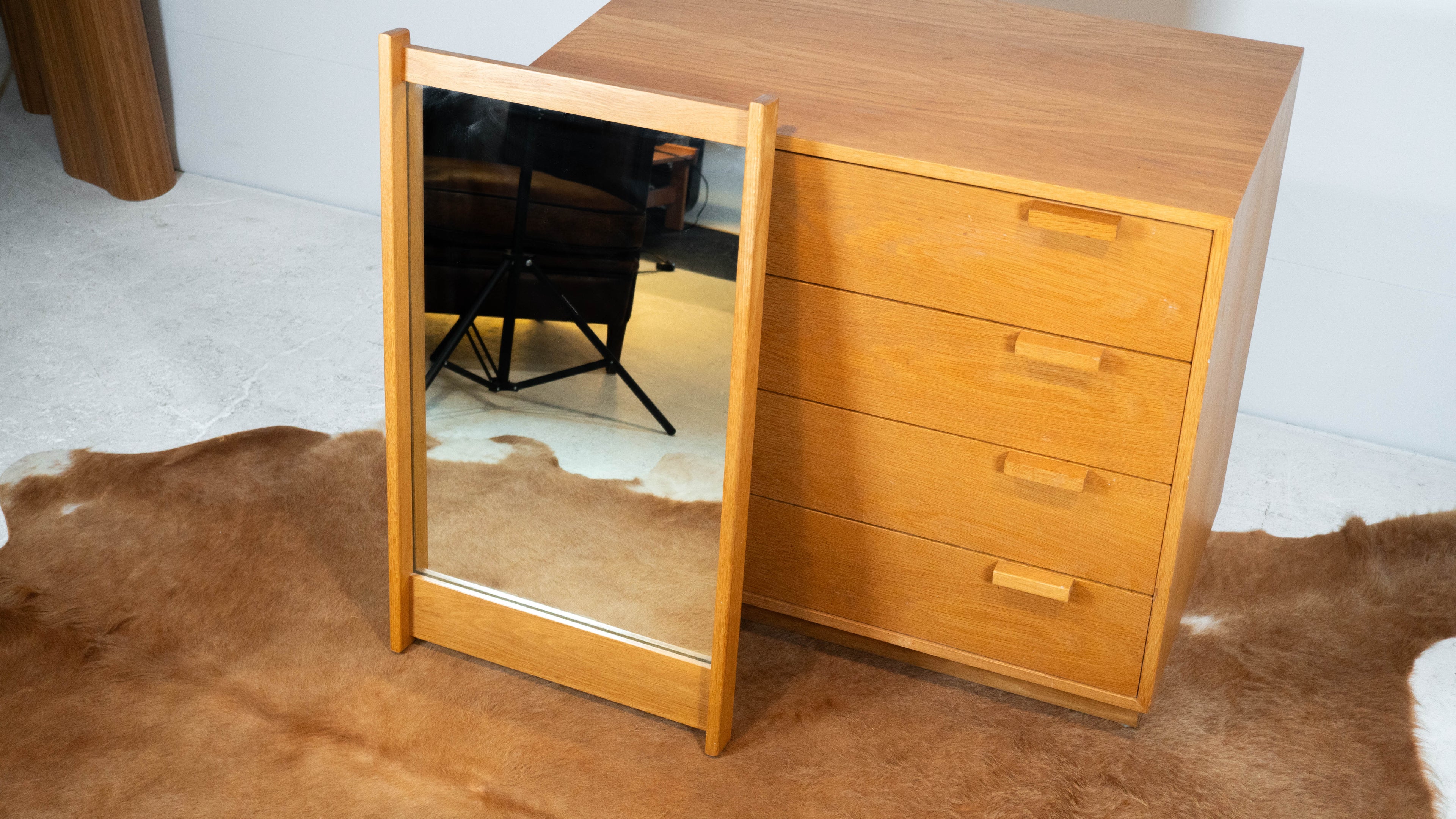 Vintage Charles Webb White Oak Mirror