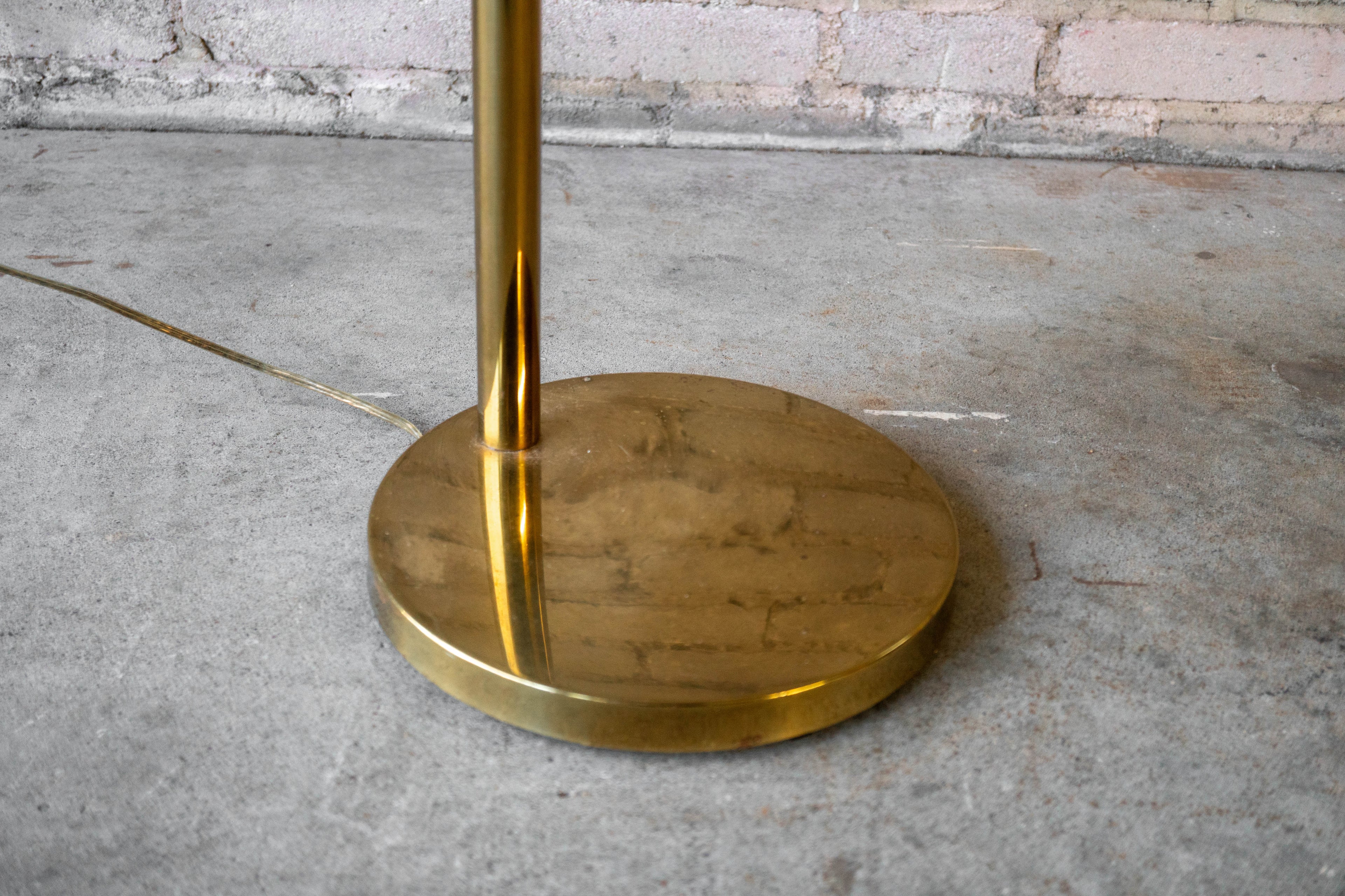 Vintage Walter Von Nessen Brass Floor Lamp With Swing Arm