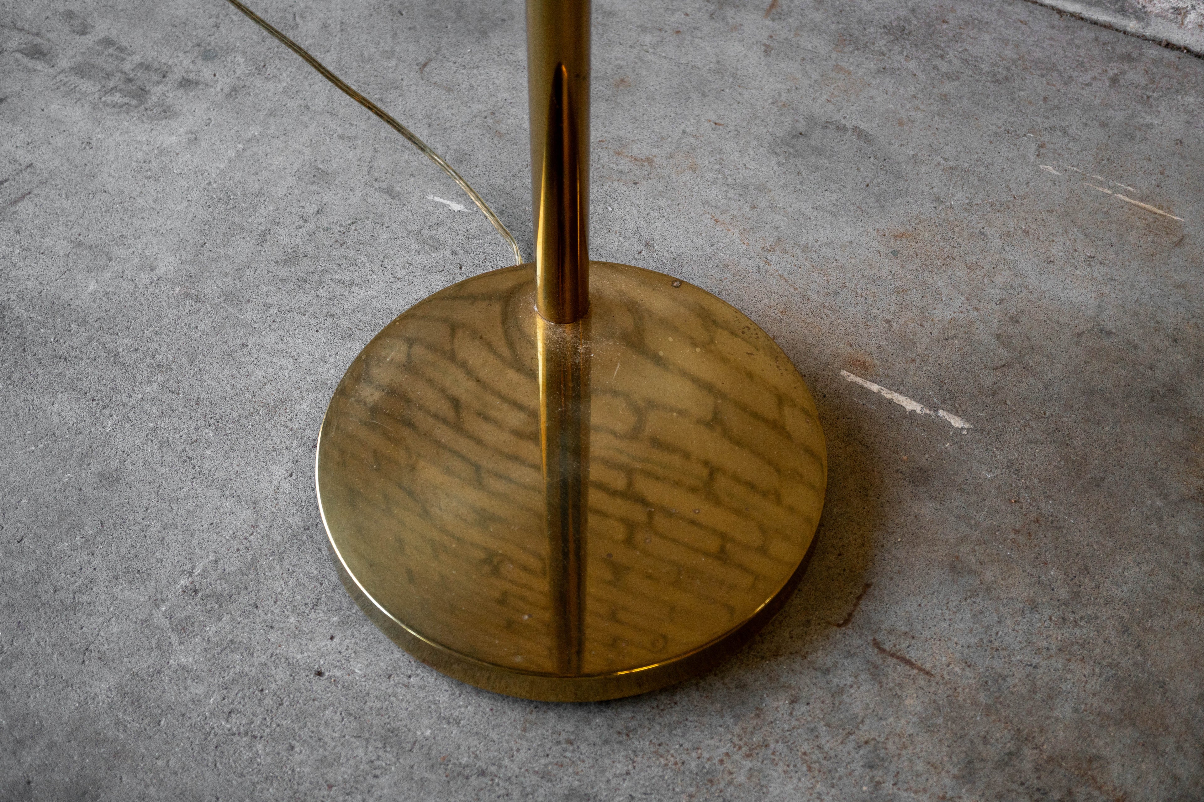 Vintage Walter Von Nessen Brass Floor Lamp With Swing Arm