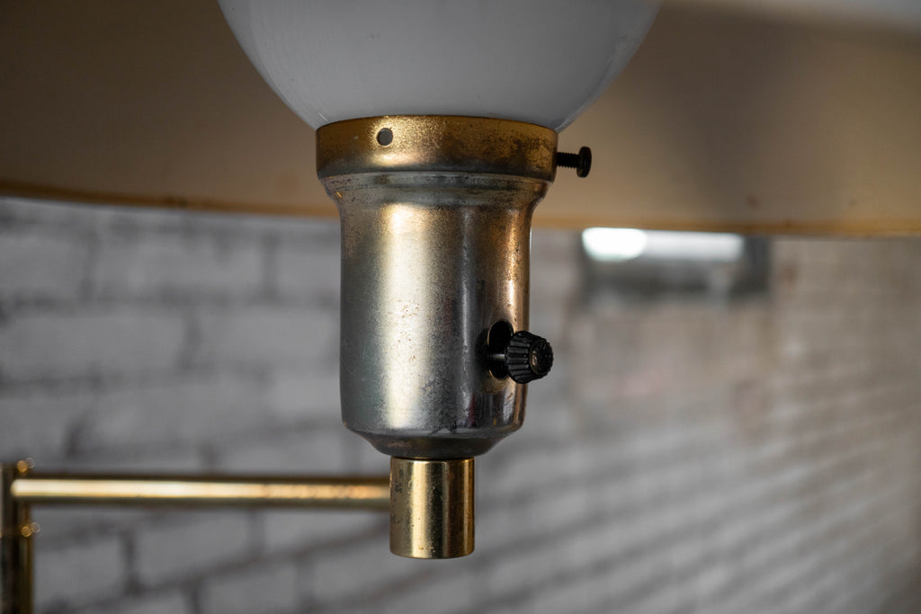 Vintage Walter Von Nessen Brass Floor Lamp With Swing Arm