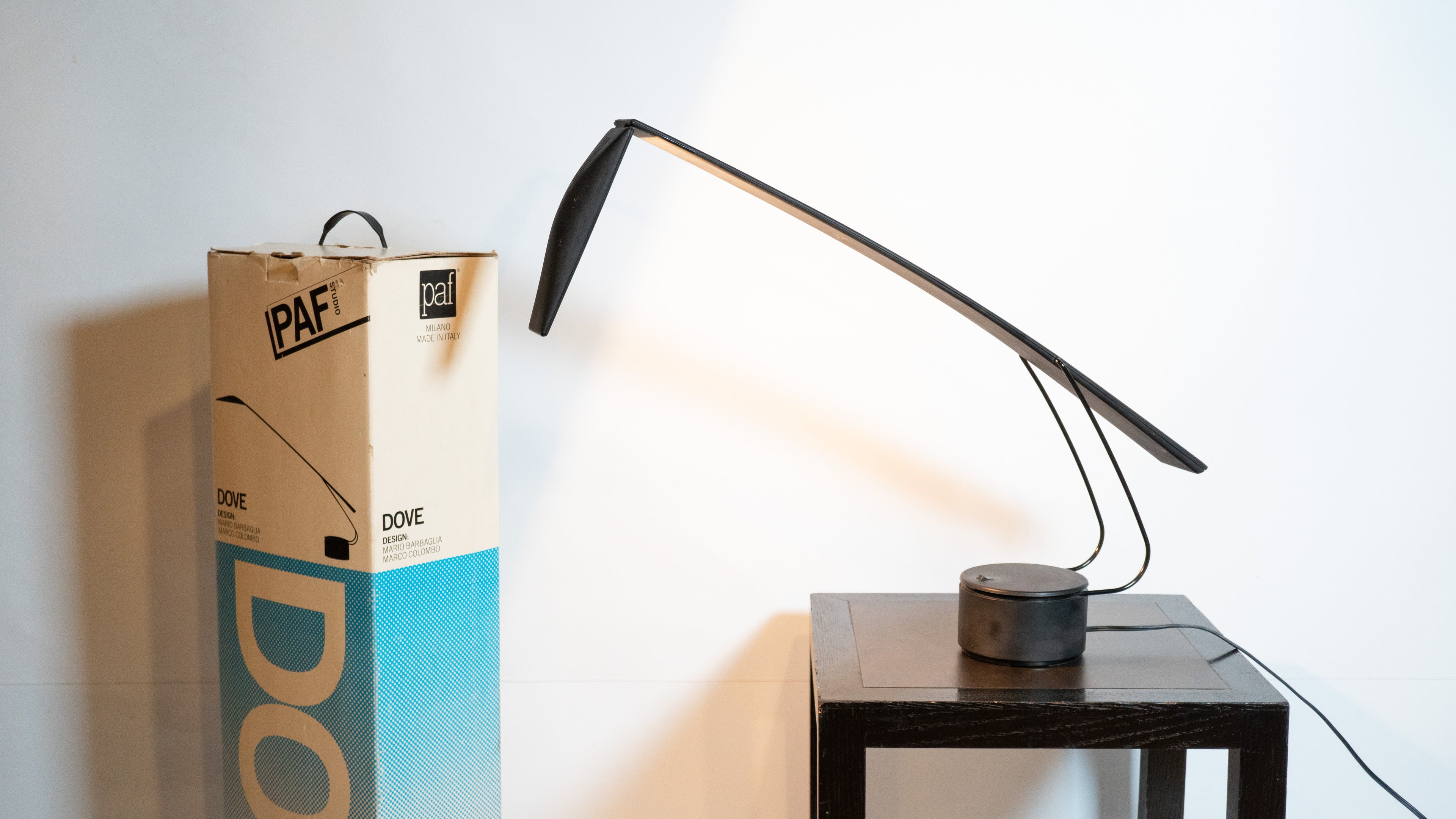 1980s Mario Barbaglia & Marco Colombo for Paf Studio Dove Lamp With Original Box