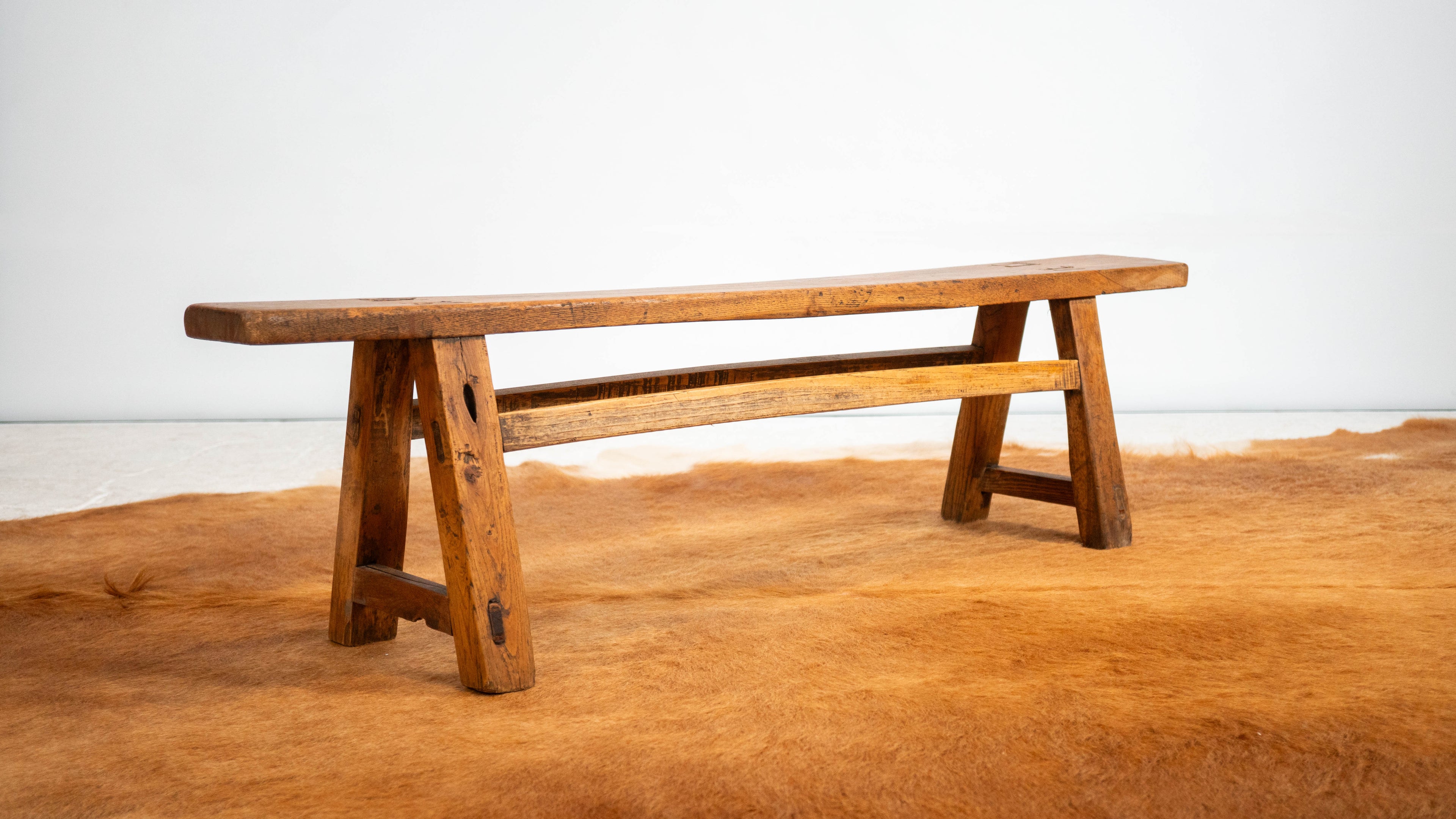 Early 20th Century European Brutalist Wabi Sabi Bench