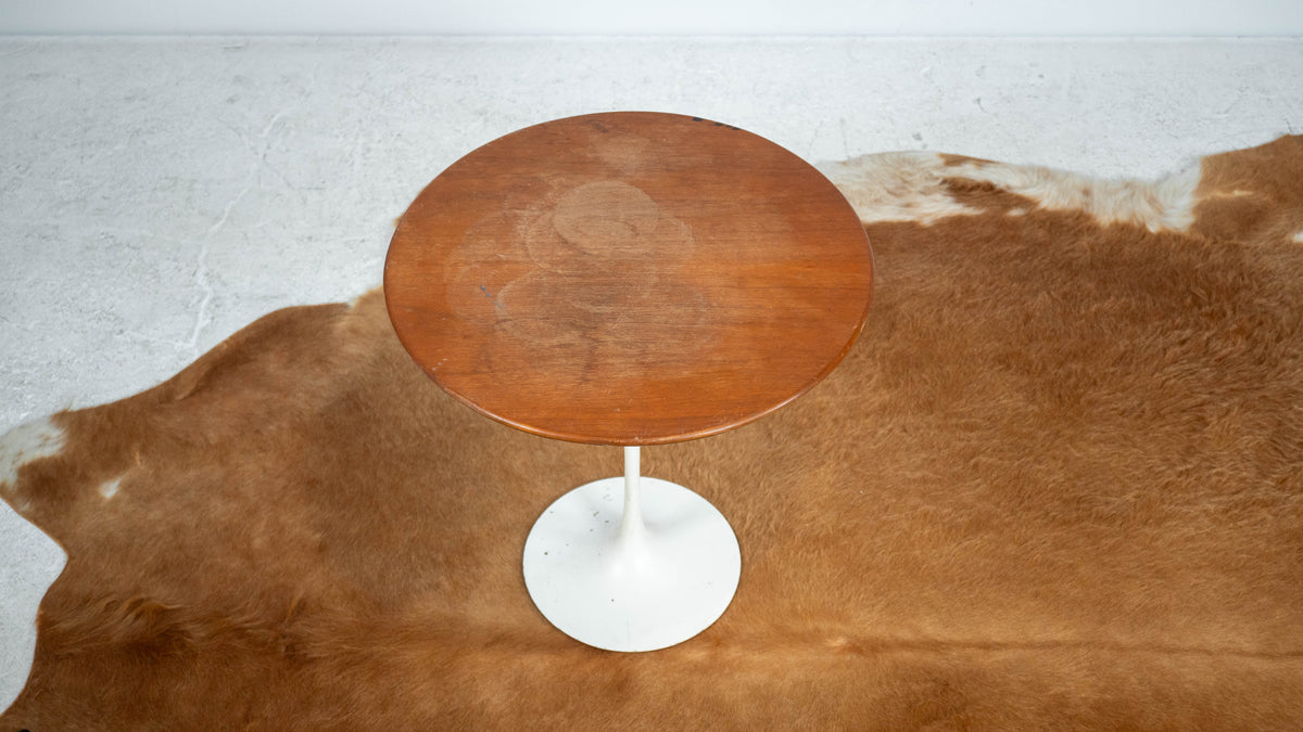 Vintage Knoll International Saarinen Walnut Tulip Side Table