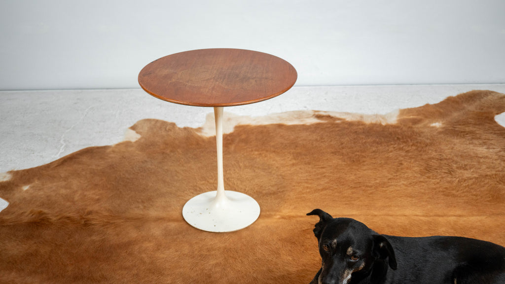 Vintage Knoll International Saarinen Walnut Tulip Side Table