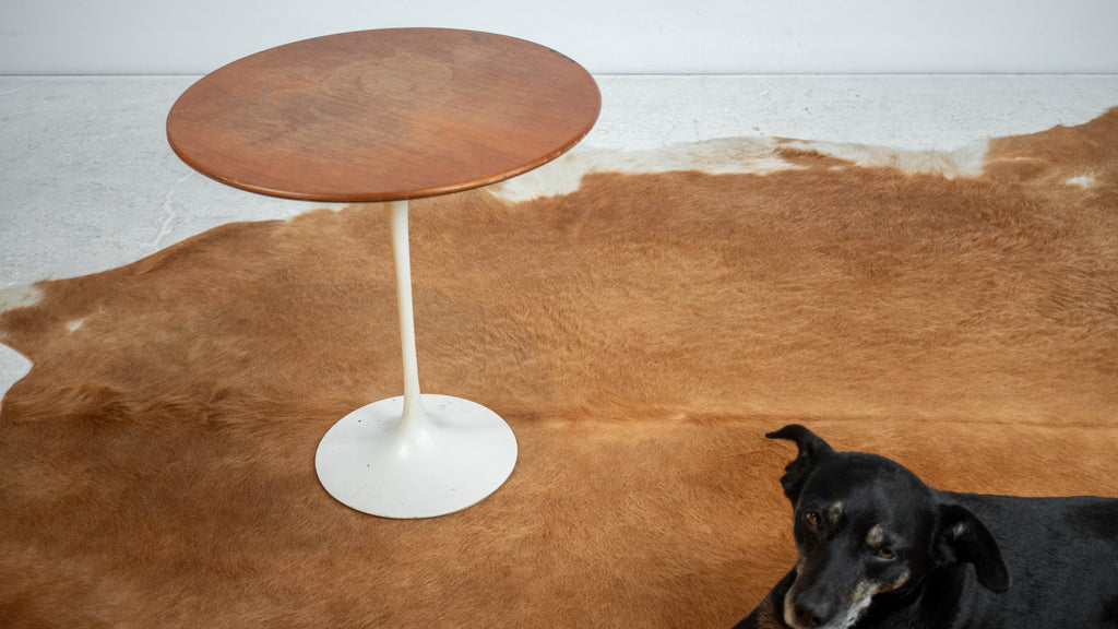 Vintage Knoll International Saarinen Walnut Tulip Side Table