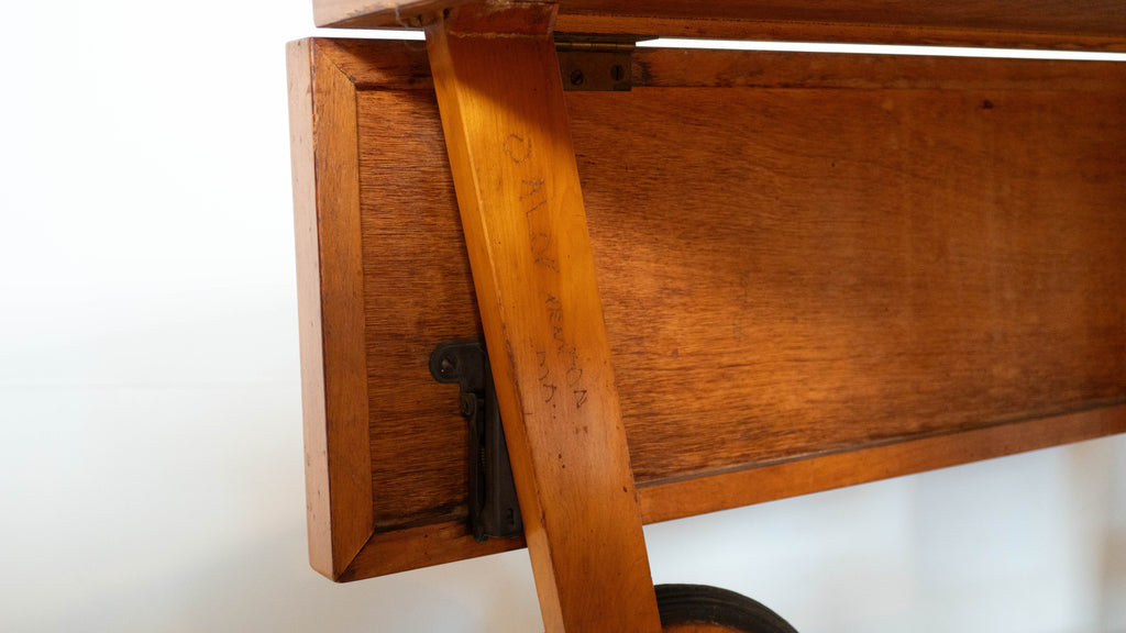 Art Deco Alvar Aalto Style Wooden Bar Cart, c.1950s