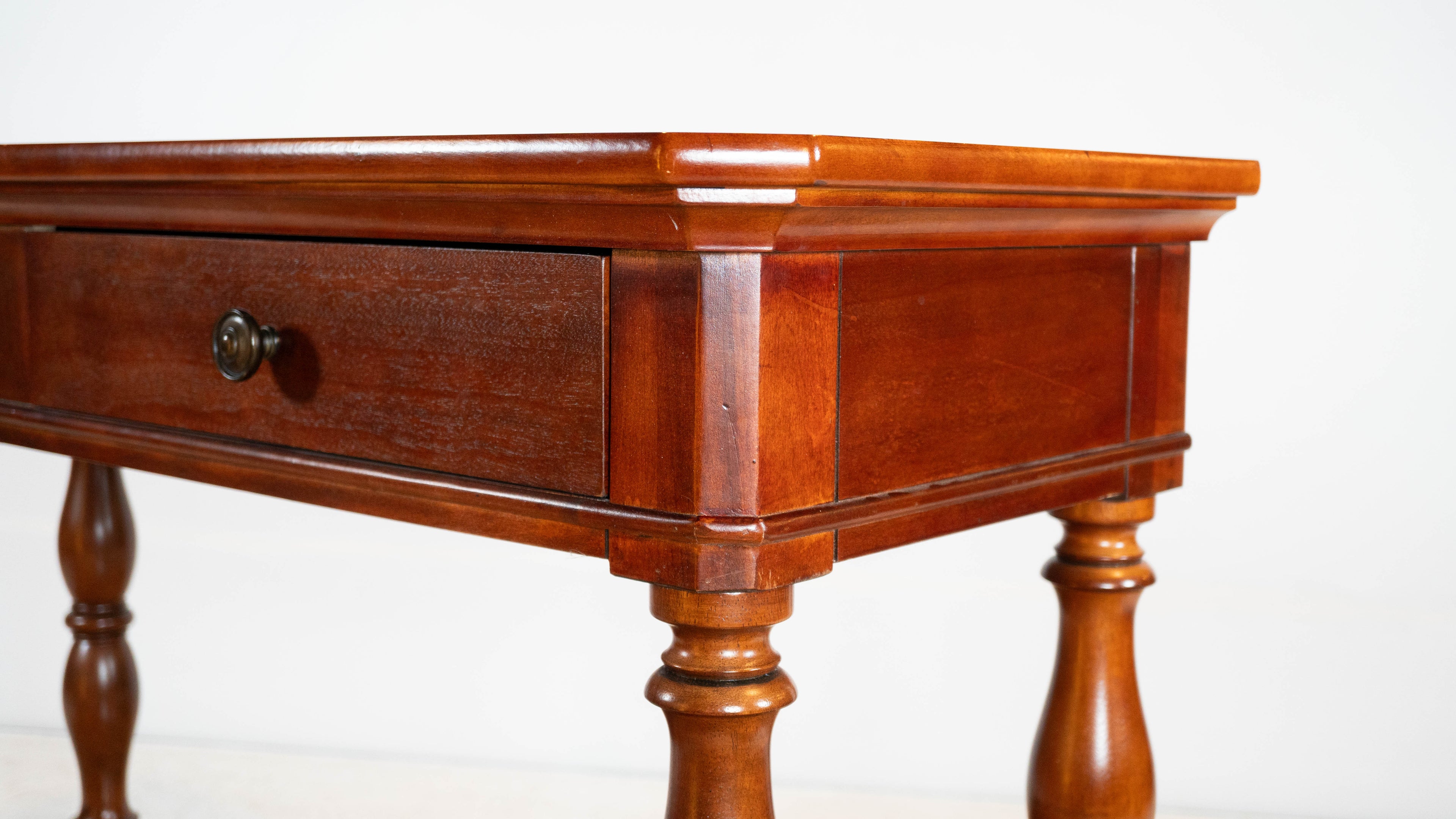 1990s Ralph Lauren Mahagony Twin Drawer Console Table