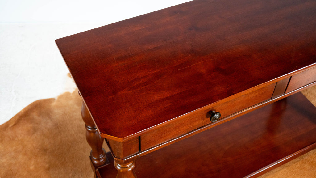 1990s Ralph Lauren Mahagony Twin Drawer Console Table