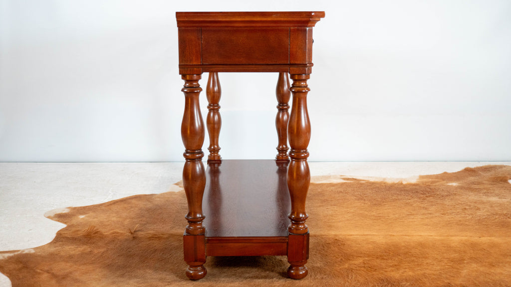 1990s Ralph Lauren Mahagony Twin Drawer Console Table