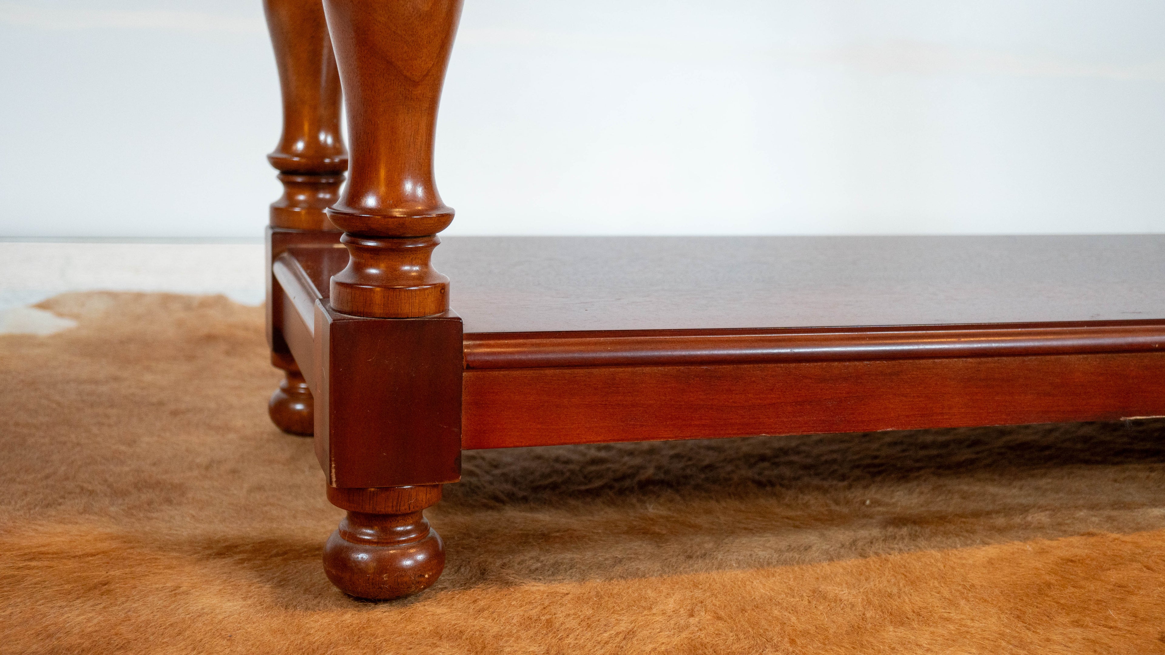 1990s Ralph Lauren Mahagony Twin Drawer Console Table