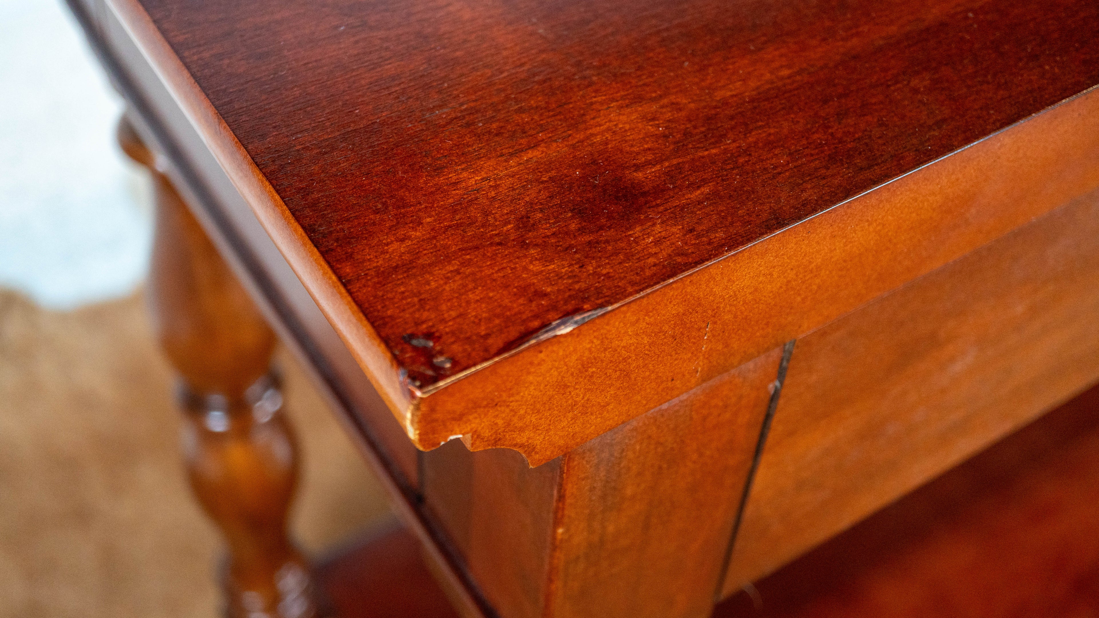 1990s Ralph Lauren Mahagony Twin Drawer Console Table