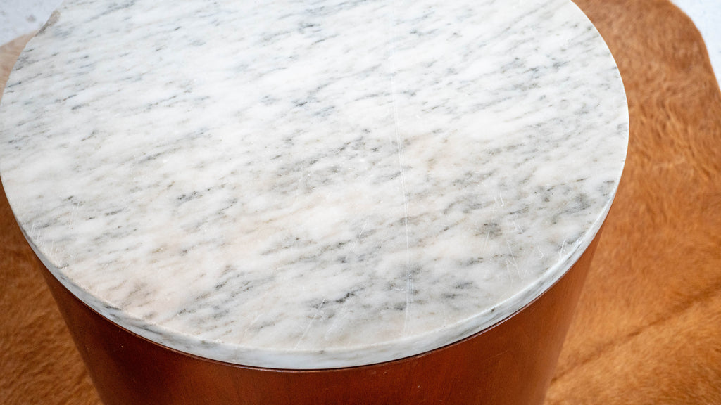 1980s Architectural Supplements for Habitat Carrara Marble Drums - A Pair