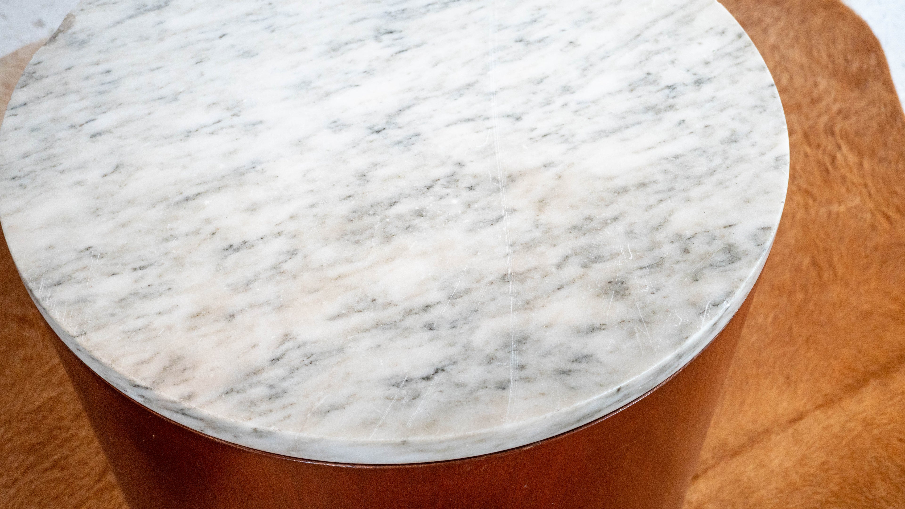 1980s Architectural Supplements for Habitat Carrara Marble Drums - A Pair